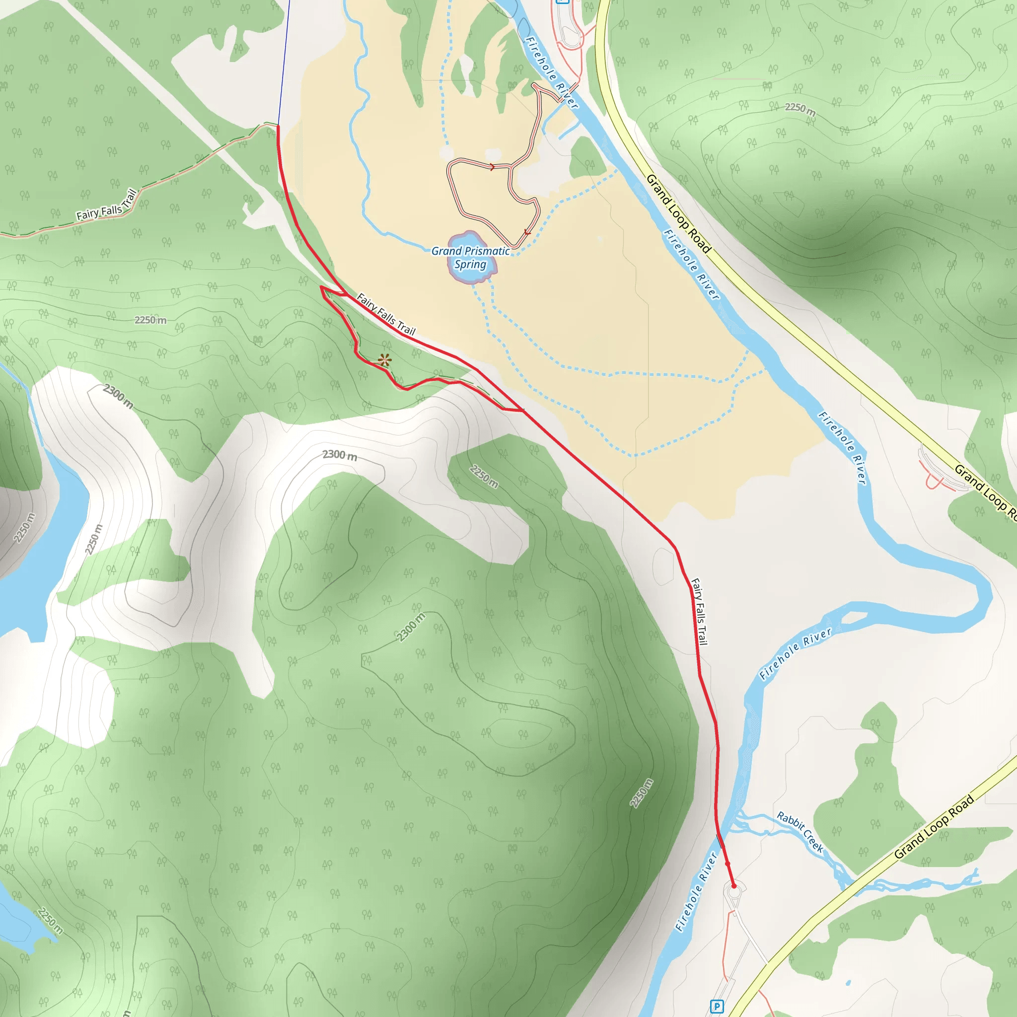 Grand Prismatic Overlook Trail mobile static map