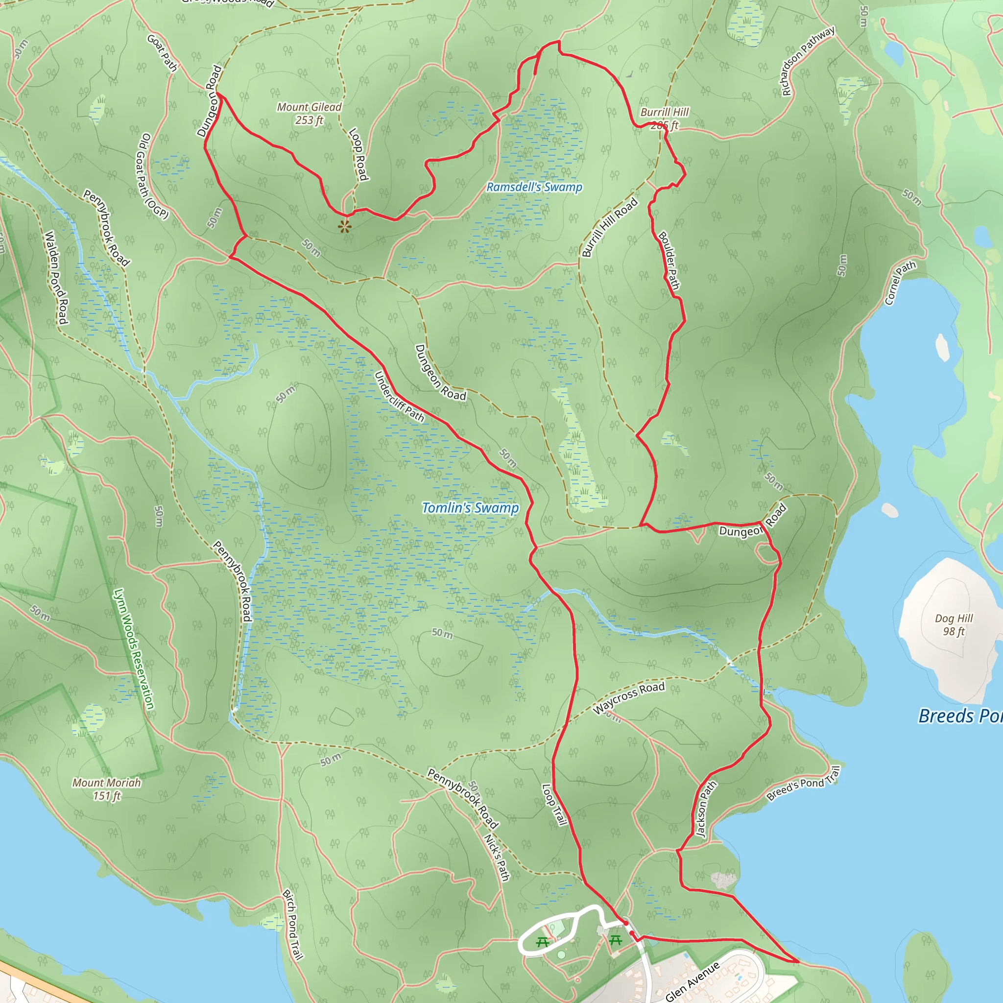 Burrill Hill and Undercliff Path Loop mobile static map
