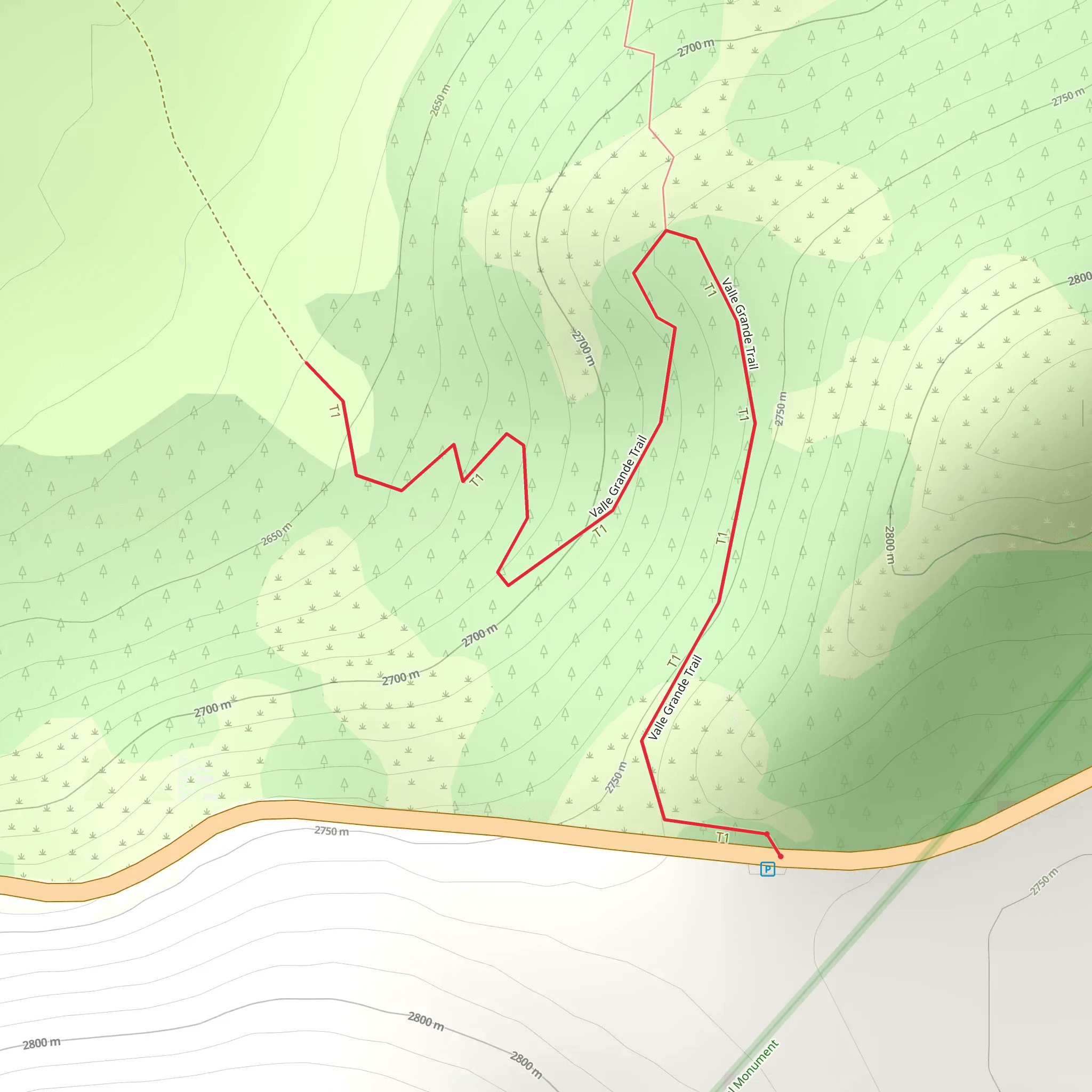 Valle Grande Trail mobile static map