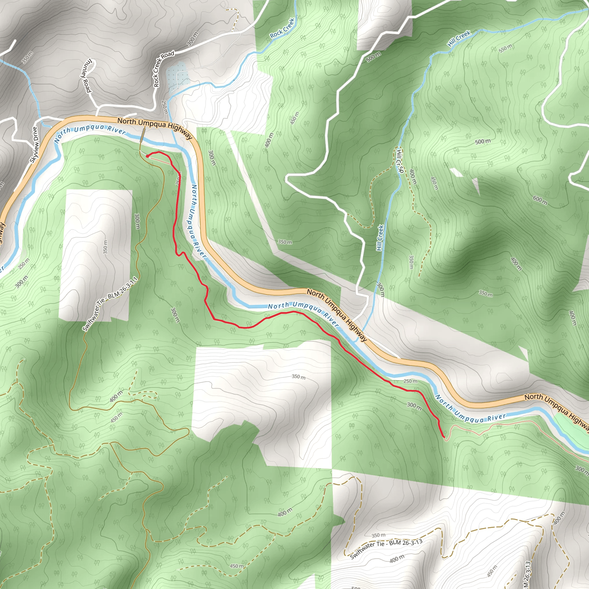 North Umpqua Trail - Swiftwater Section mobile static map