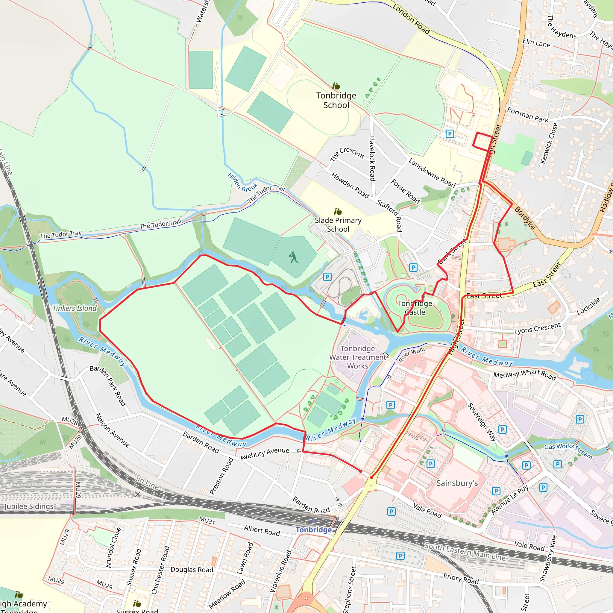 Tonbridge Castle Loop mobile static map