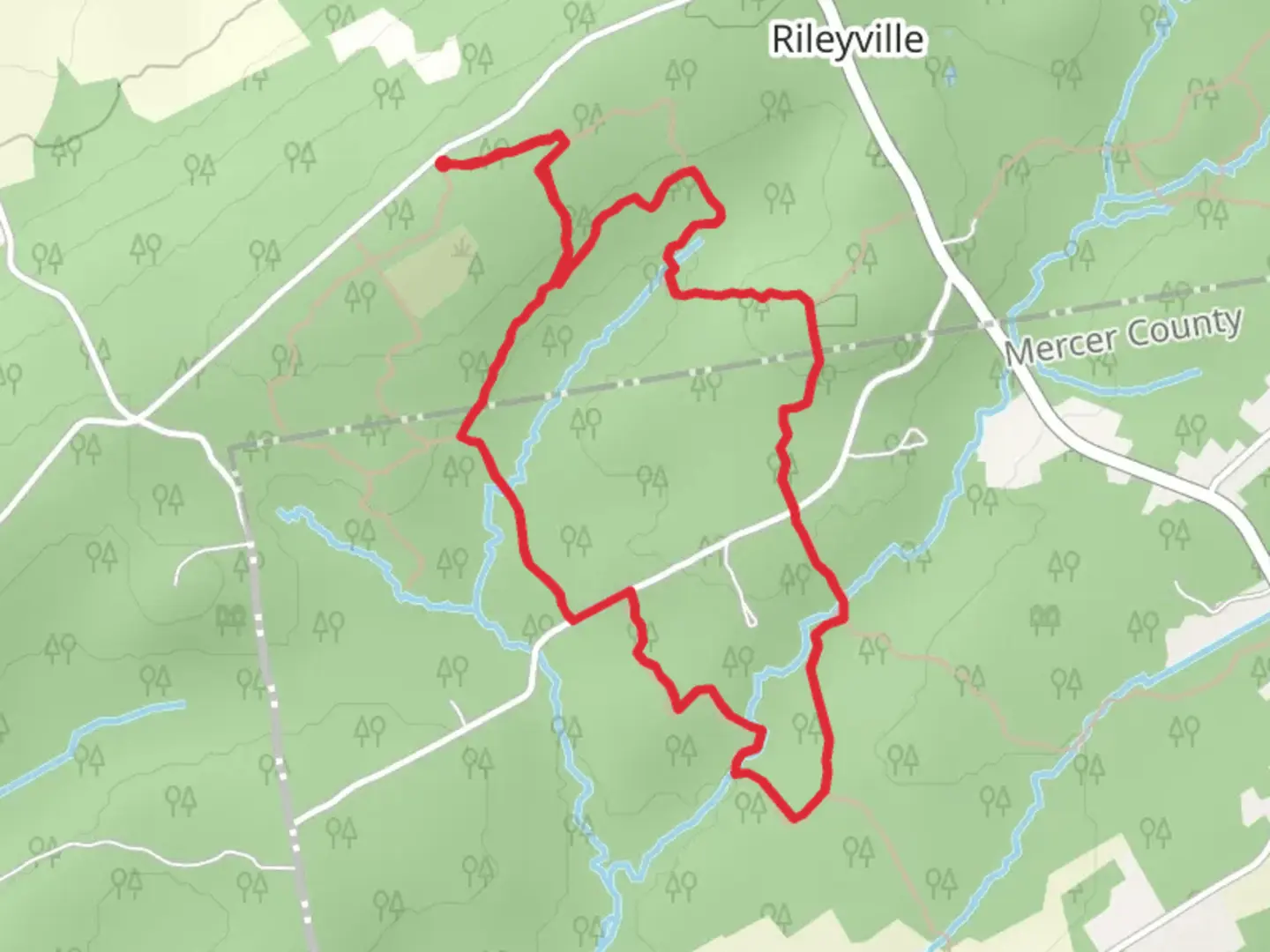 An image depicting the trail Green Loop via Yellow Trail and its surrounding area.