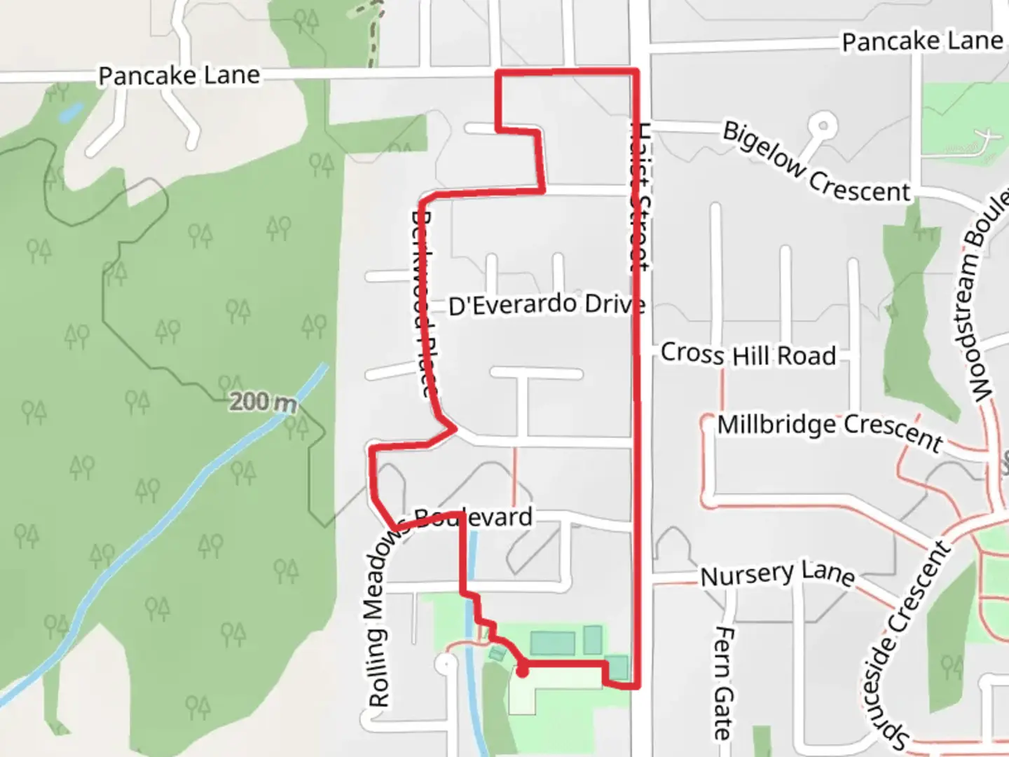 An image depicting the trail Steve Bauer Circle Loop 3 and its surrounding area.