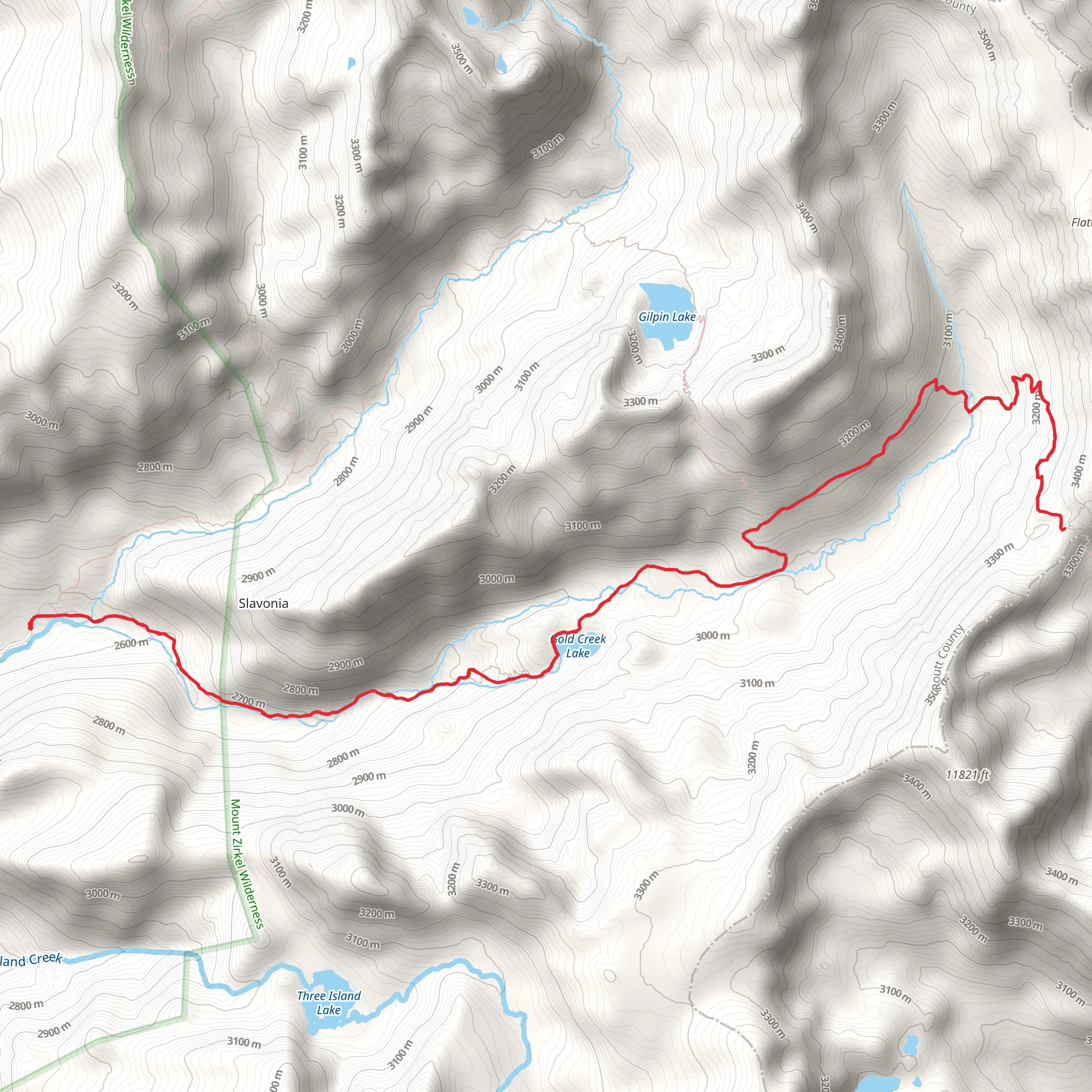 Gold Creek Lake Trail mobile static map