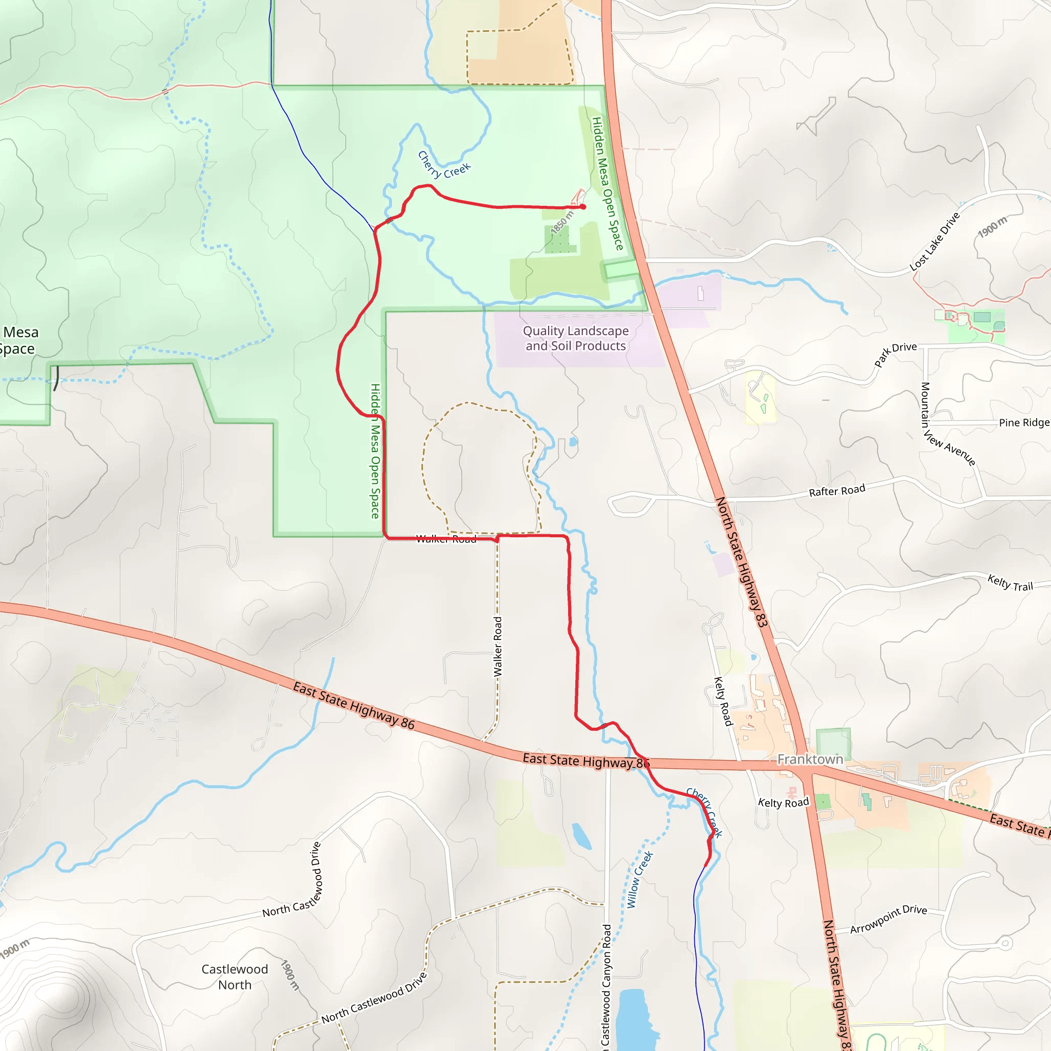 Cherry Creek and Willow Creek Trail mobile static map