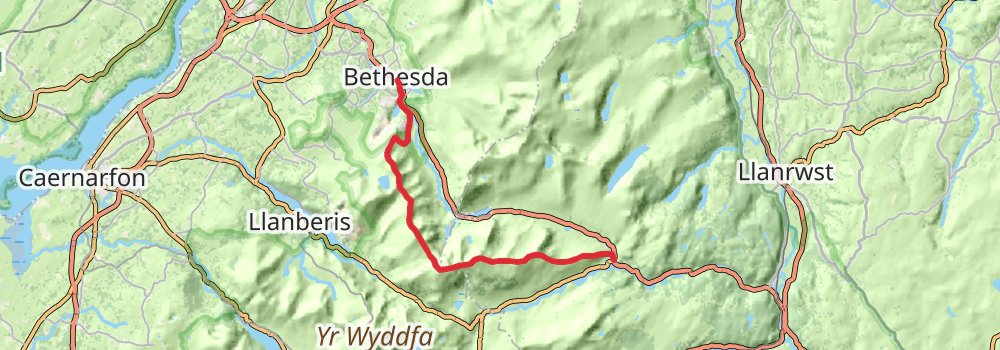 Snowdonia Way - Mountain Trail stage 8 Map