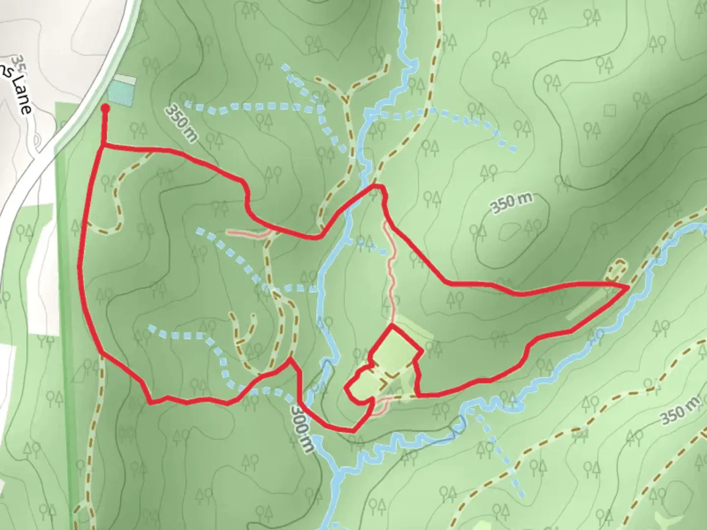 An image depicting the trail Markman Park Road East Loop Trail and its surrounding area.