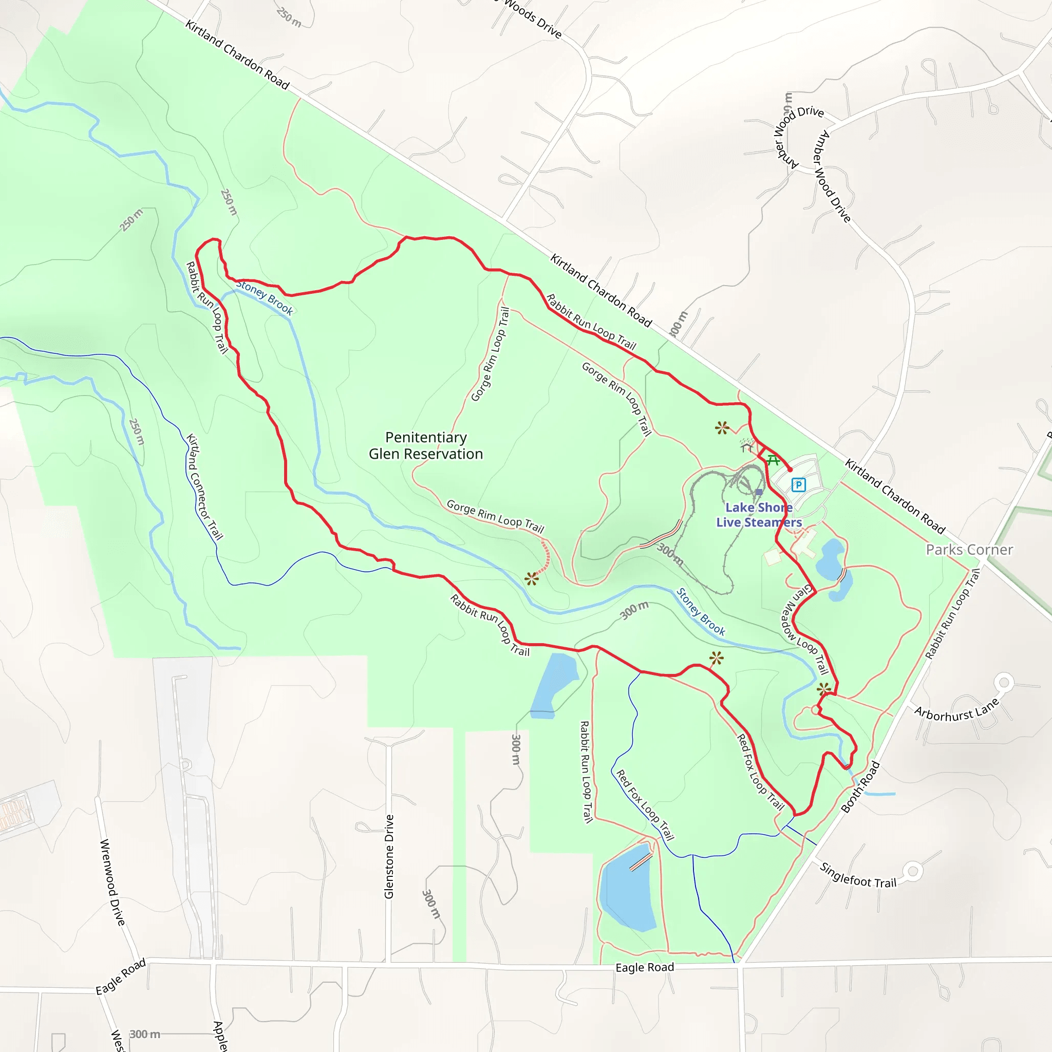 Glen Meadow - Red Fox - Rabbit Run Loop Trail mobile static map