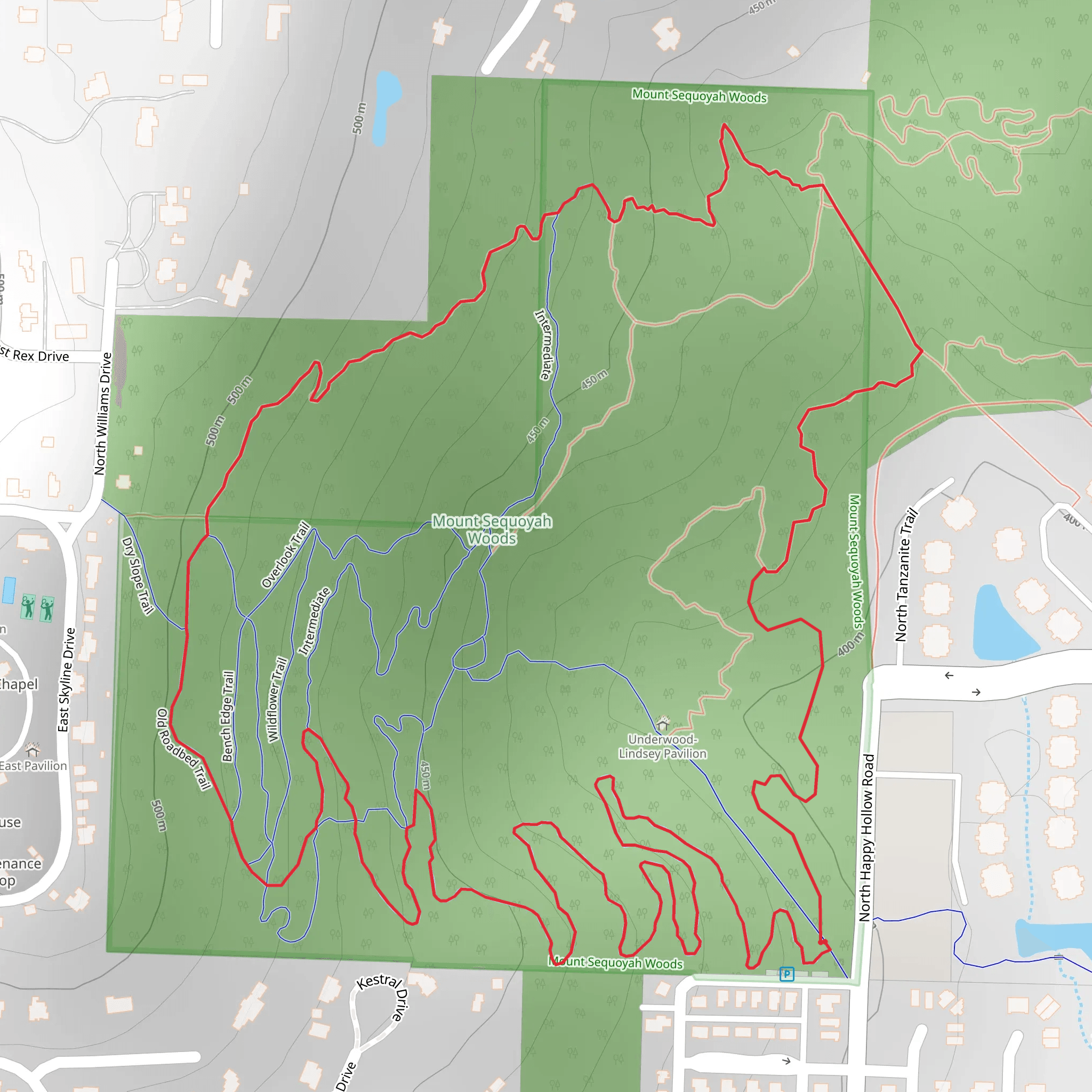 Bench Crossing Loop Trail mobile static map