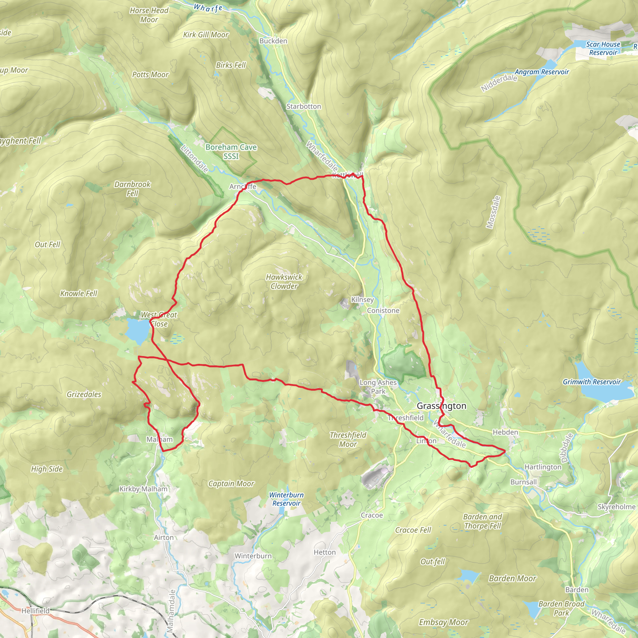 Lower Dales Hostels Walk mobile static map