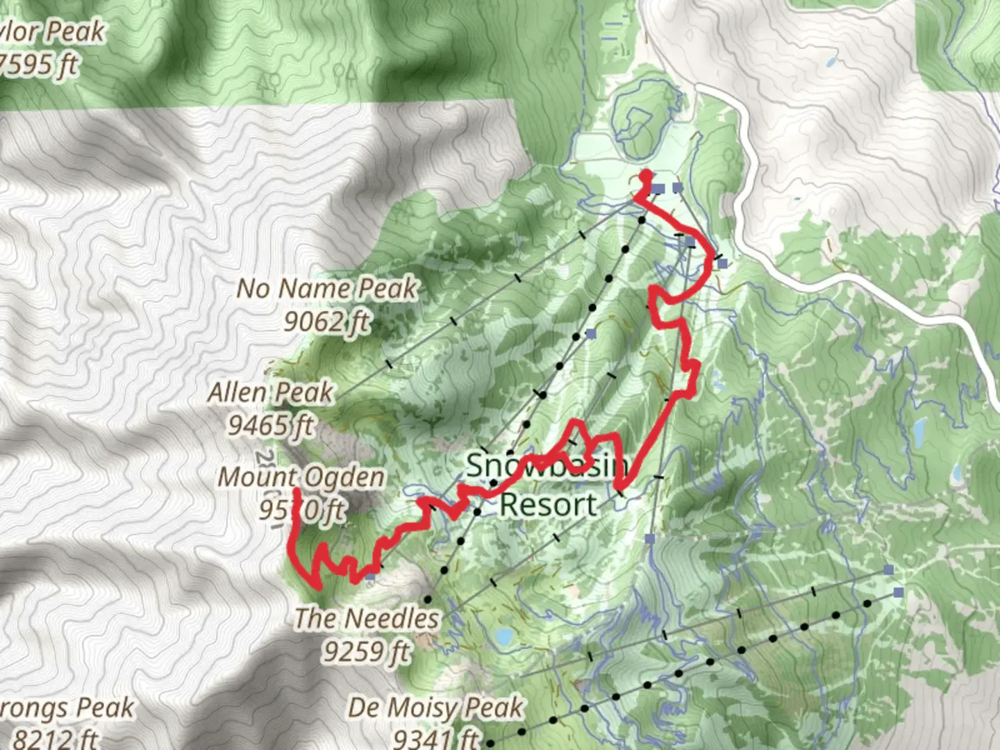 An image depicting the trail Mount Ogden via Great Western Trail and its surrounding area.