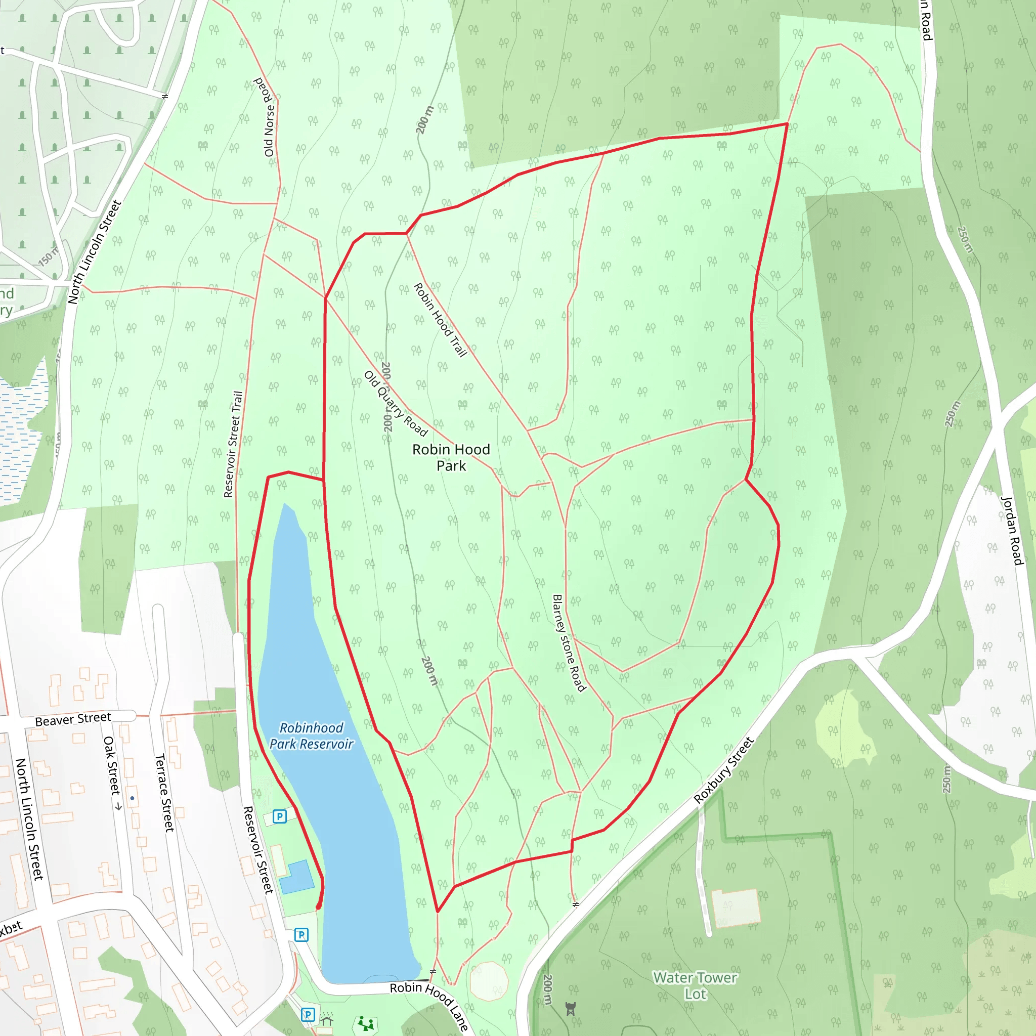 Robinhood Park Reservoir Loop mobile static map