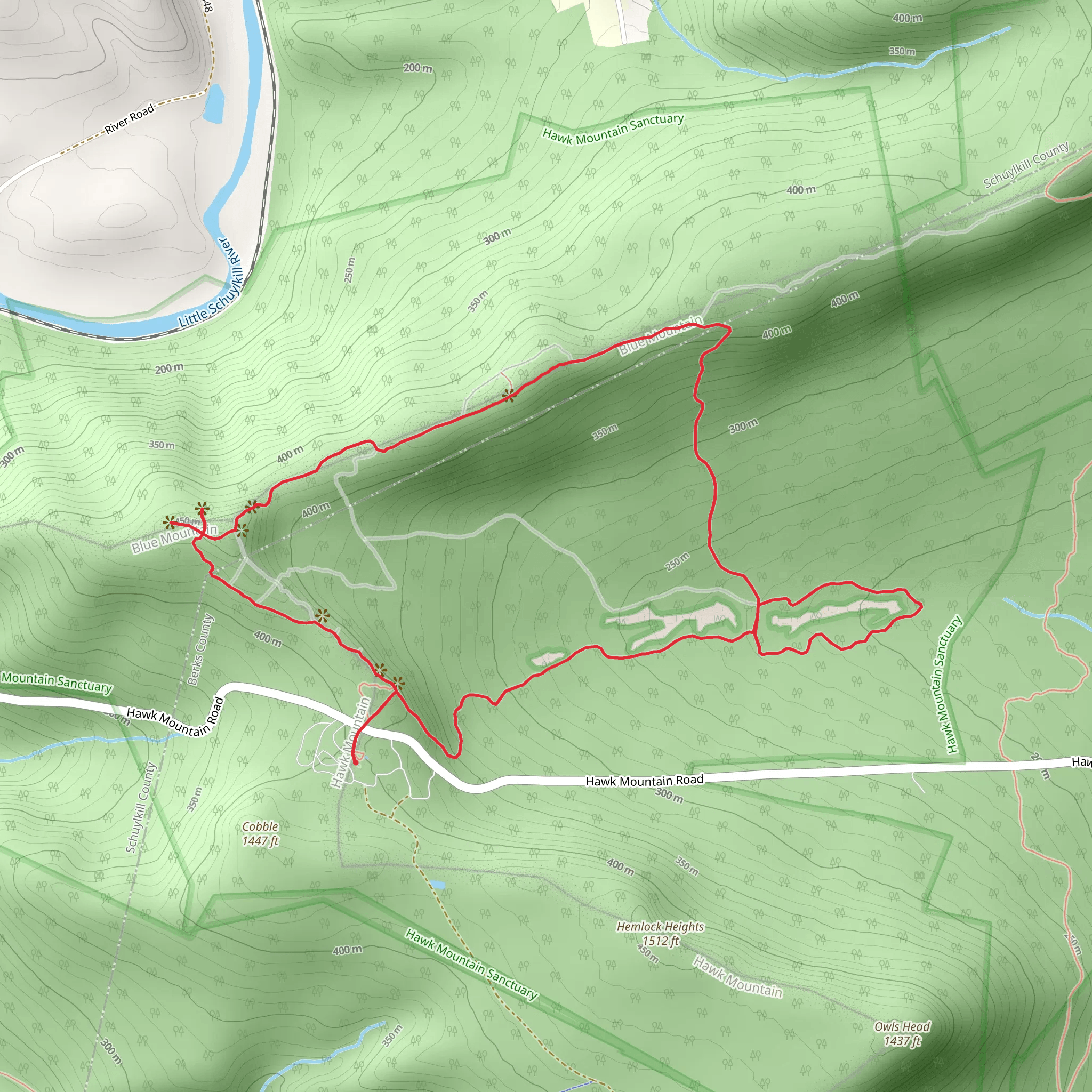 Hawk Mountain Loop Trail mobile static map
