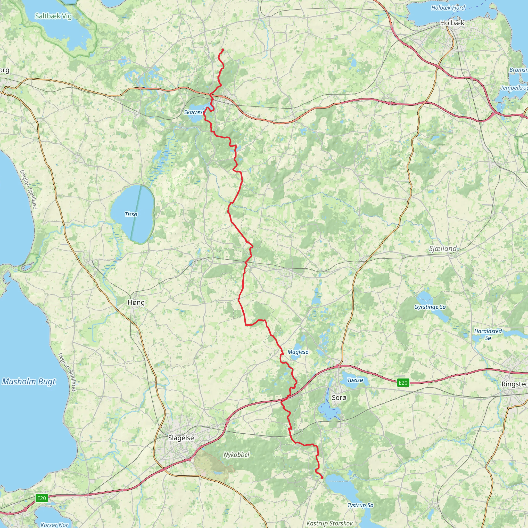 Jyderupstien mobile static map