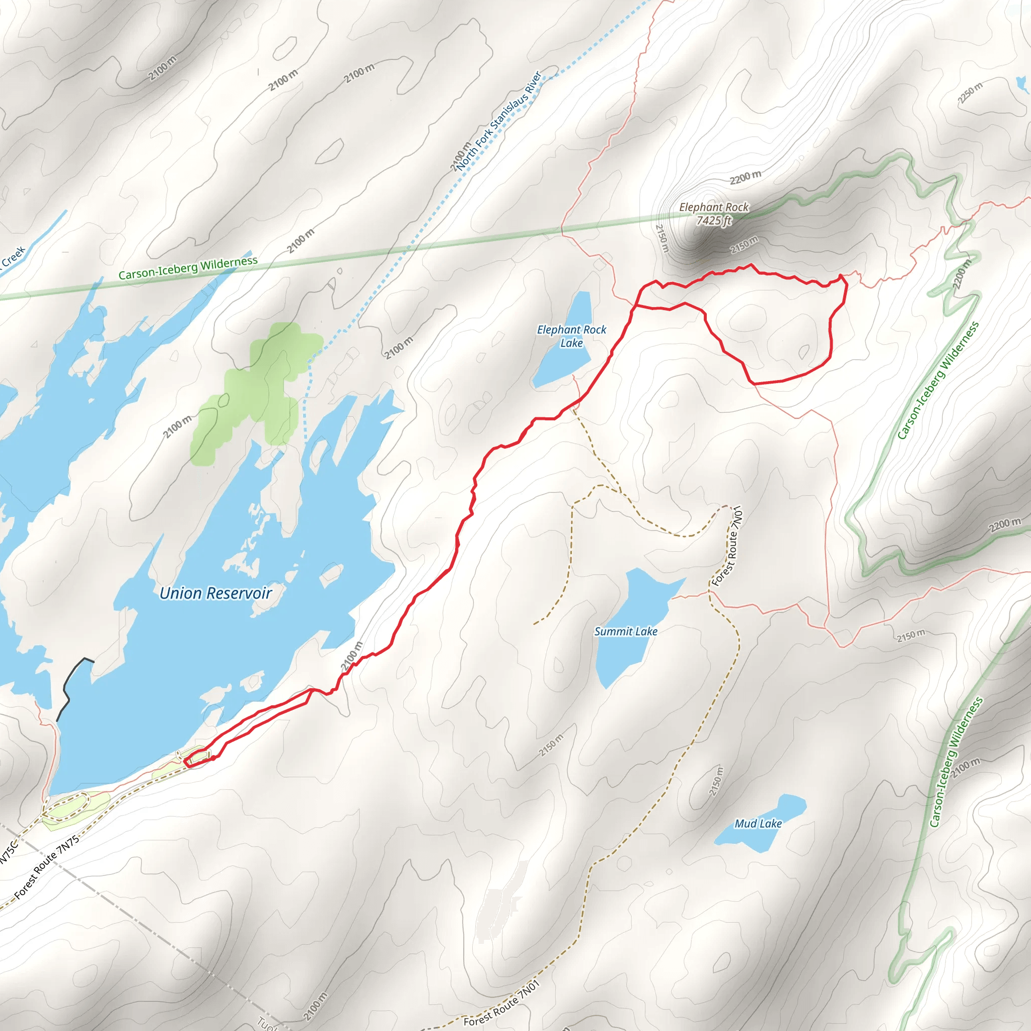 Elephant Rock Trail mobile static map