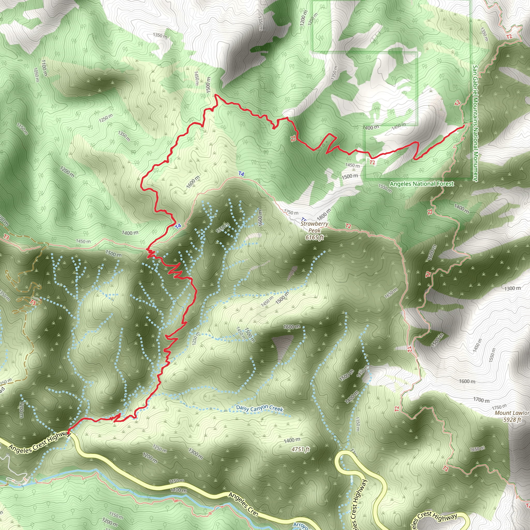 Colby Canyon Trail mobile static map