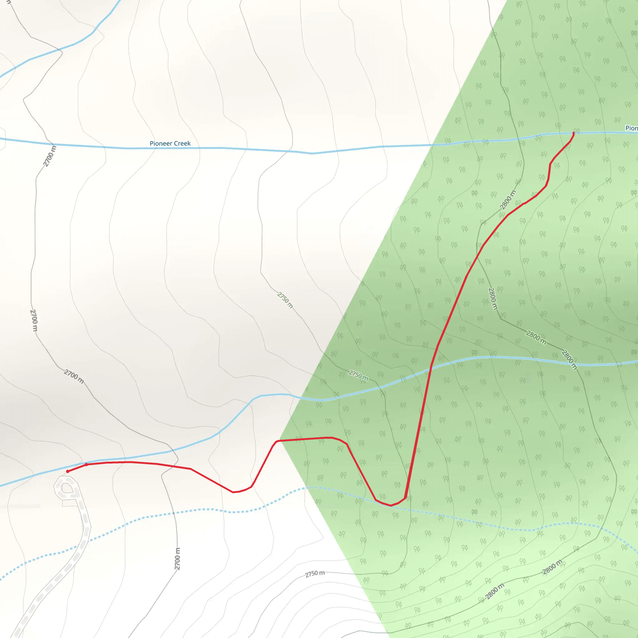 Upper Pioneer Creek Trail mobile static map