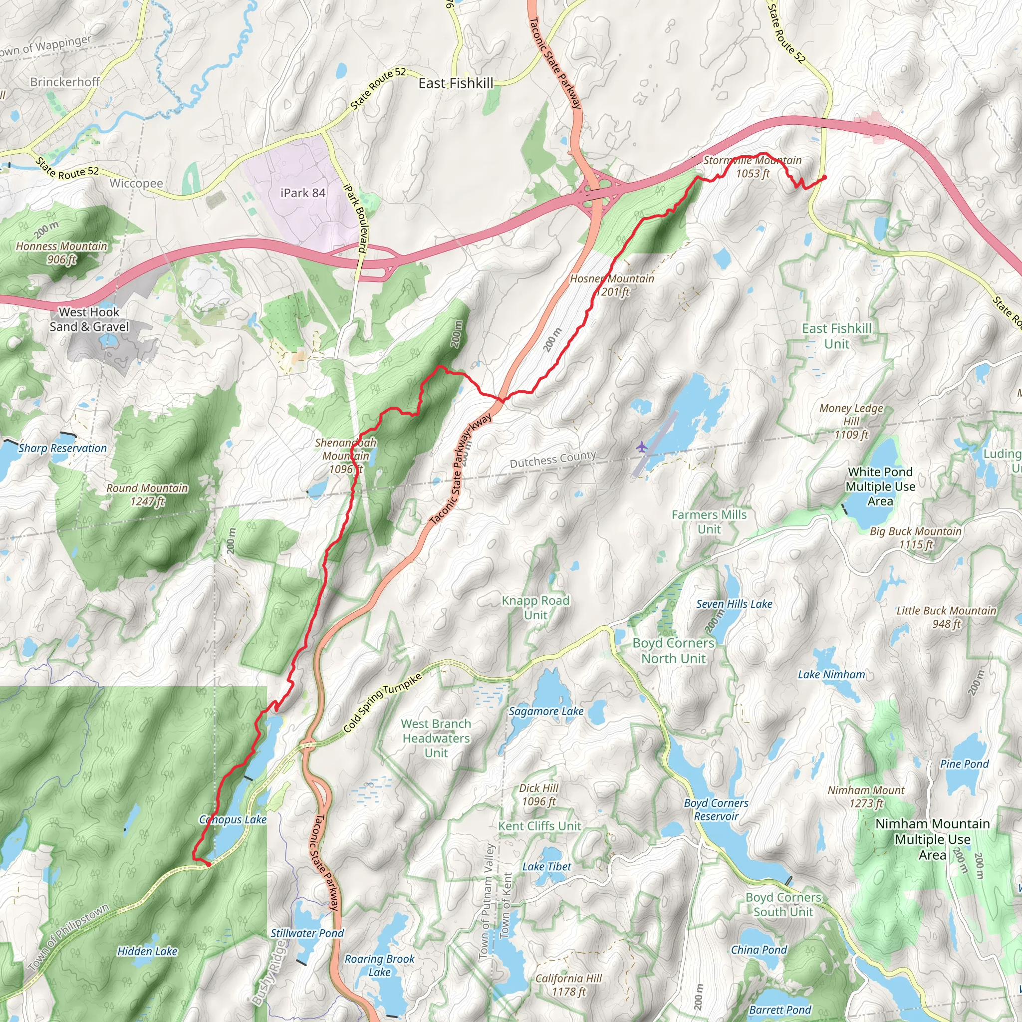 Shenandoah Mountain and Canopus Lake mobile static map