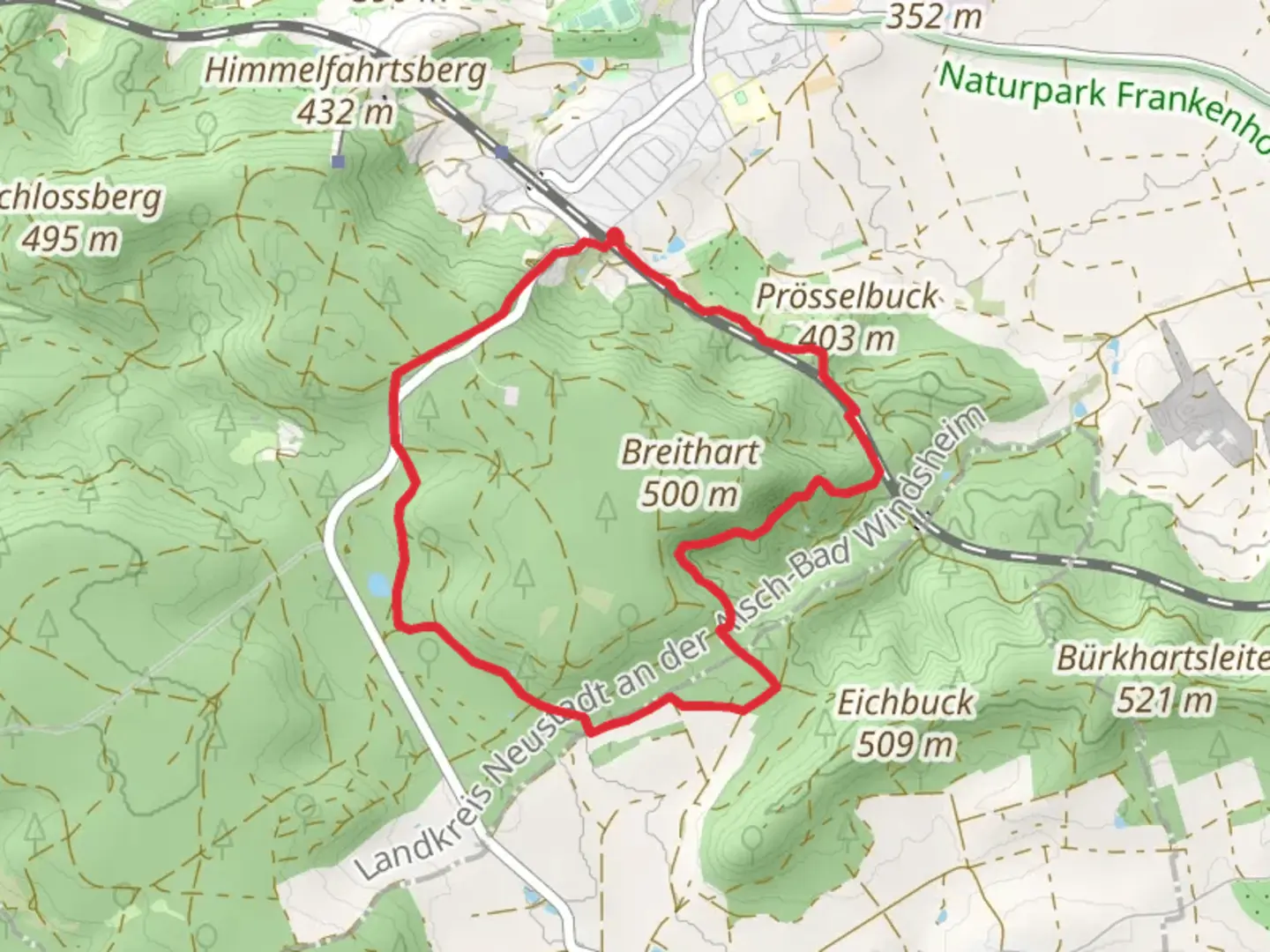 An image depicting the trail Reh Loop and its surrounding area.