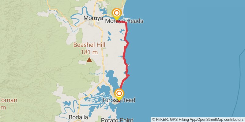 The Great South Coast Walk stage 19 Map