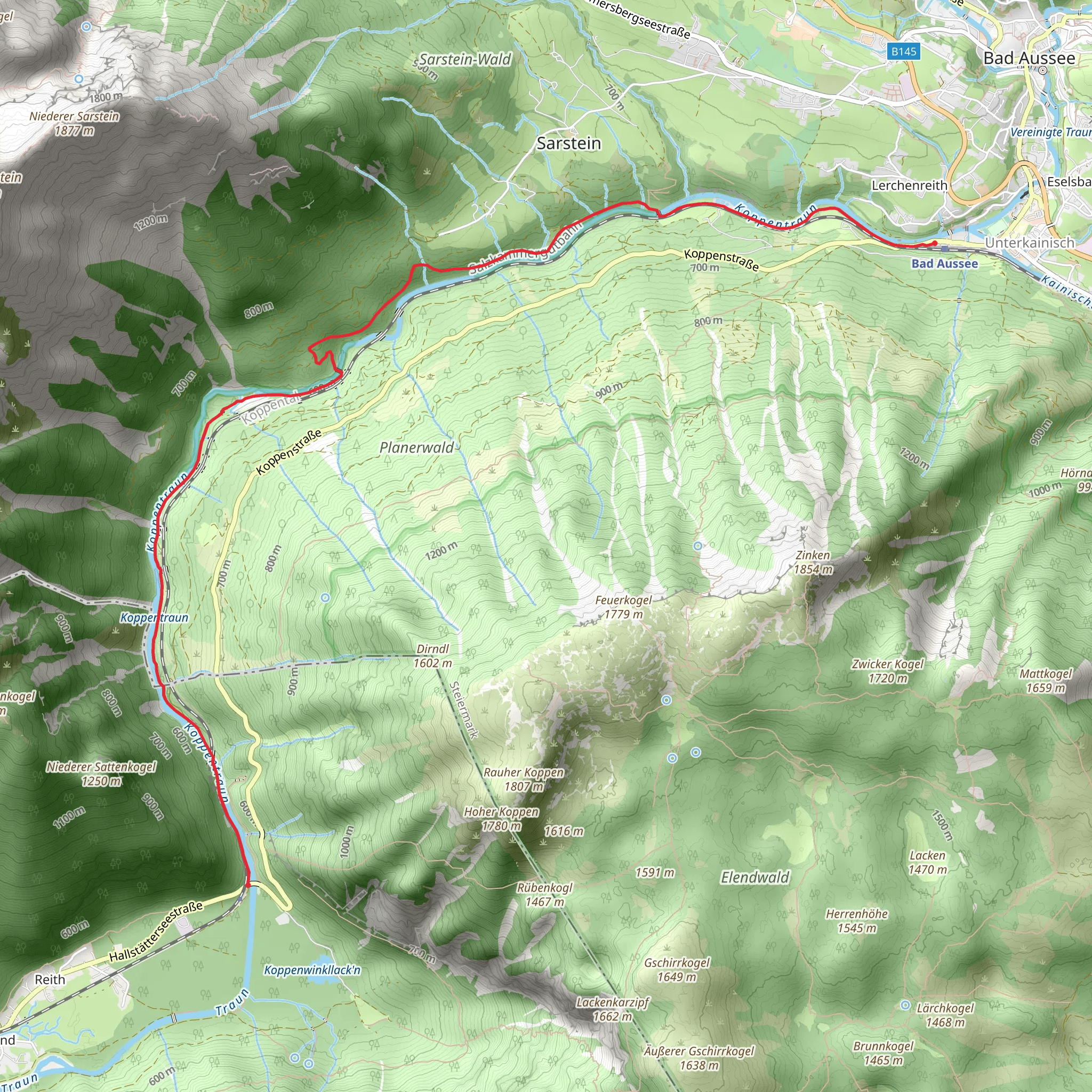 Koppenvalley Trail mobile static map