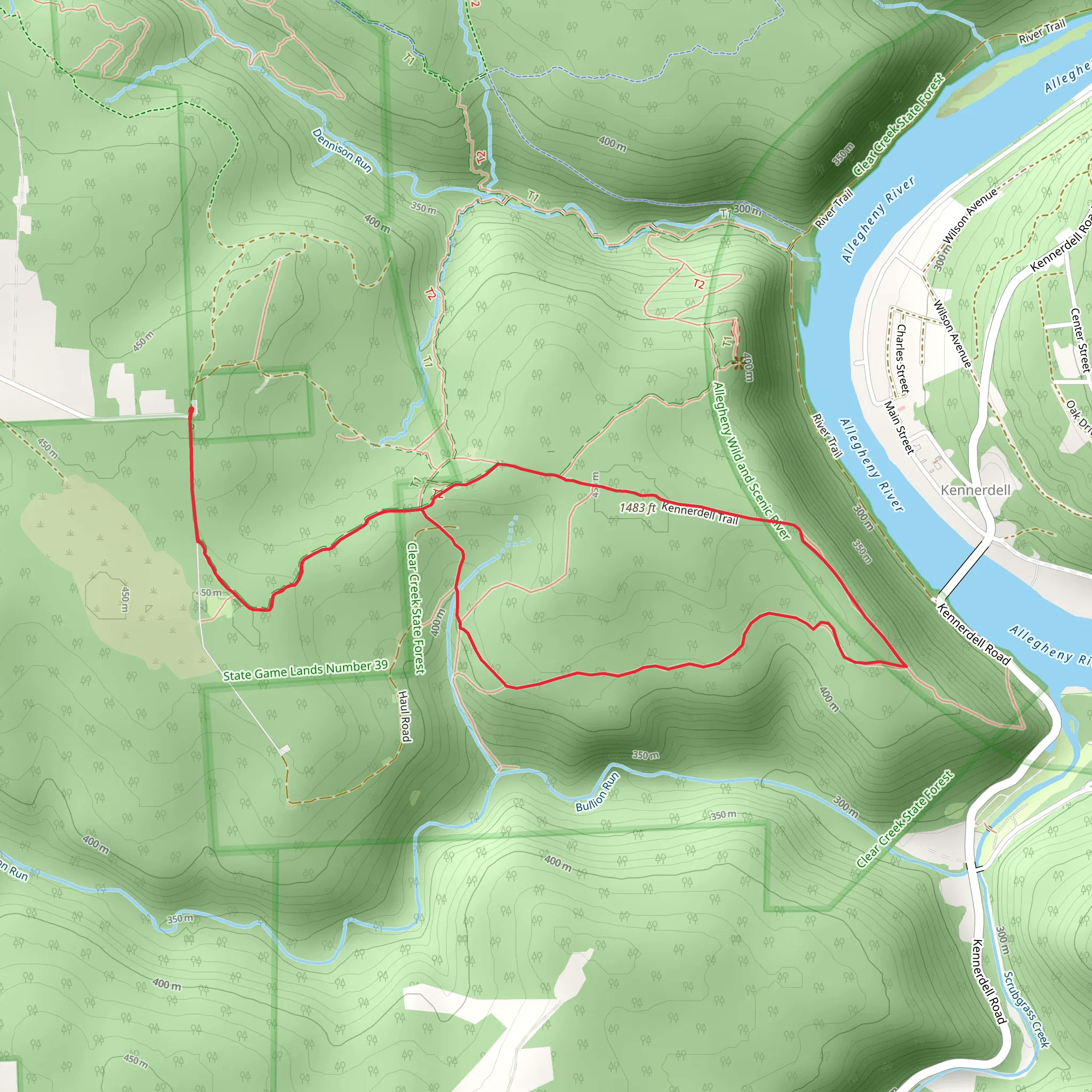 Allegheny River via Iron Furnace Trail mobile static map