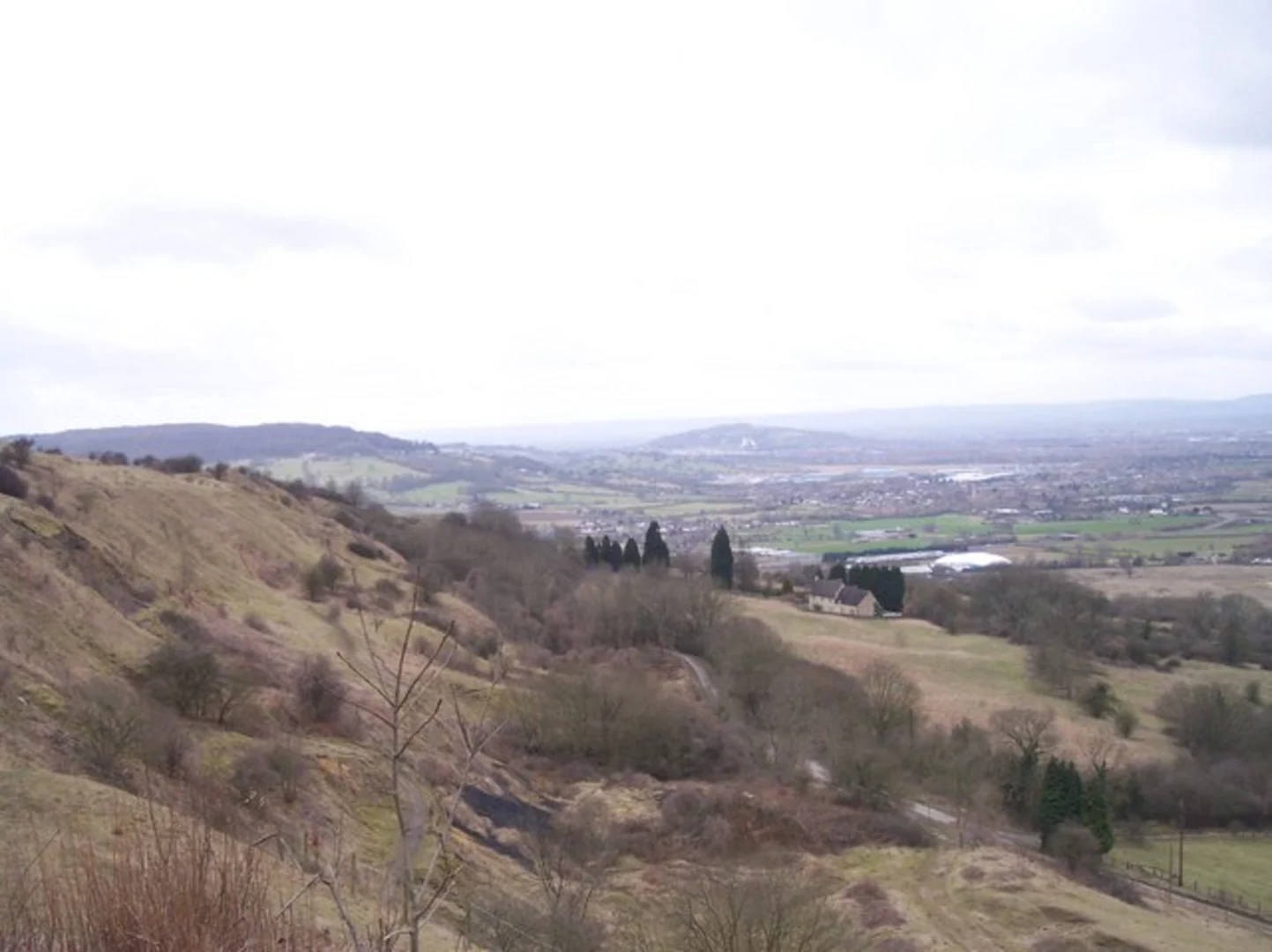 An image depicting the trail Gloucester to Cold Slad via Gloucestershire Airport and its surrounding area.