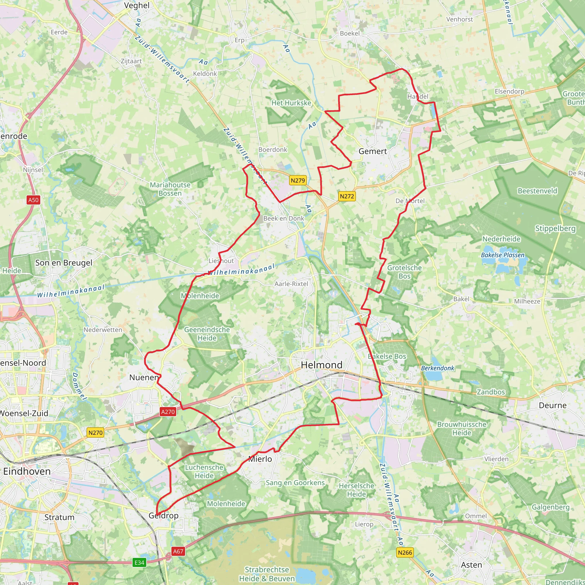 Molenheide, Boekels Ven and Luchensche Heide Loop mobile static map