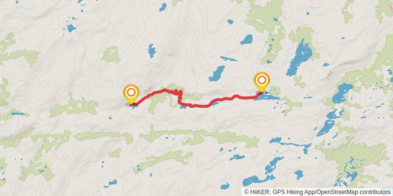 Wood - Deer Lake, Piute Lake and Gem Lake via Crabtree Trail stage 2 Map