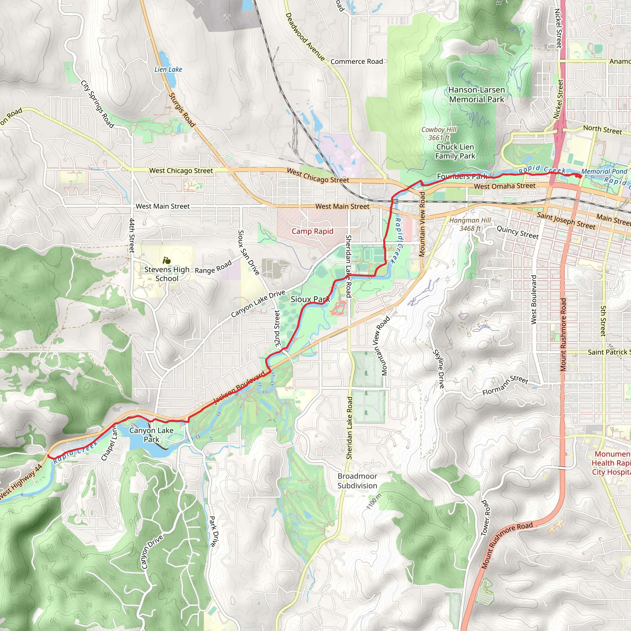 Rapid City Path mobile static map