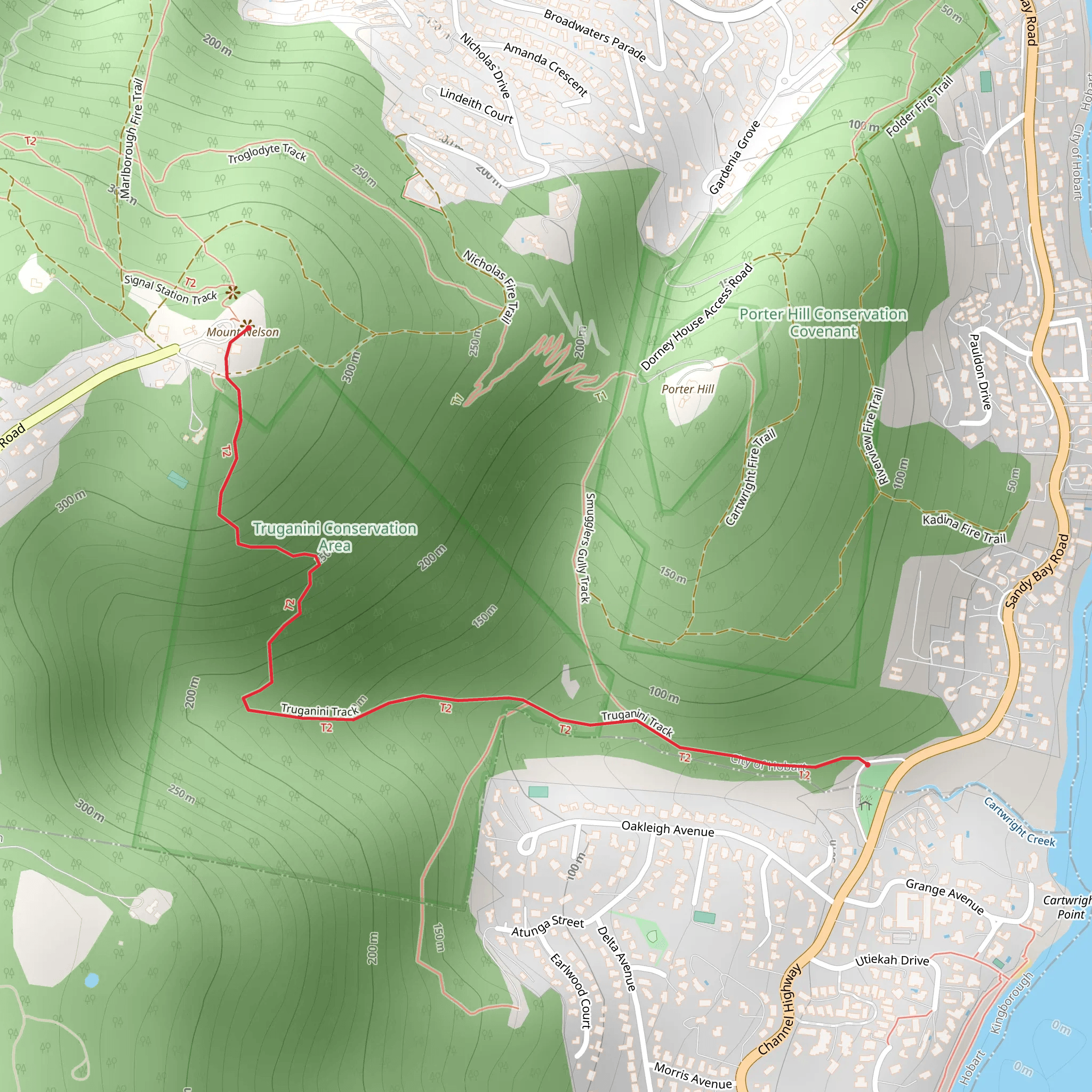 Truganini Track mobile static map