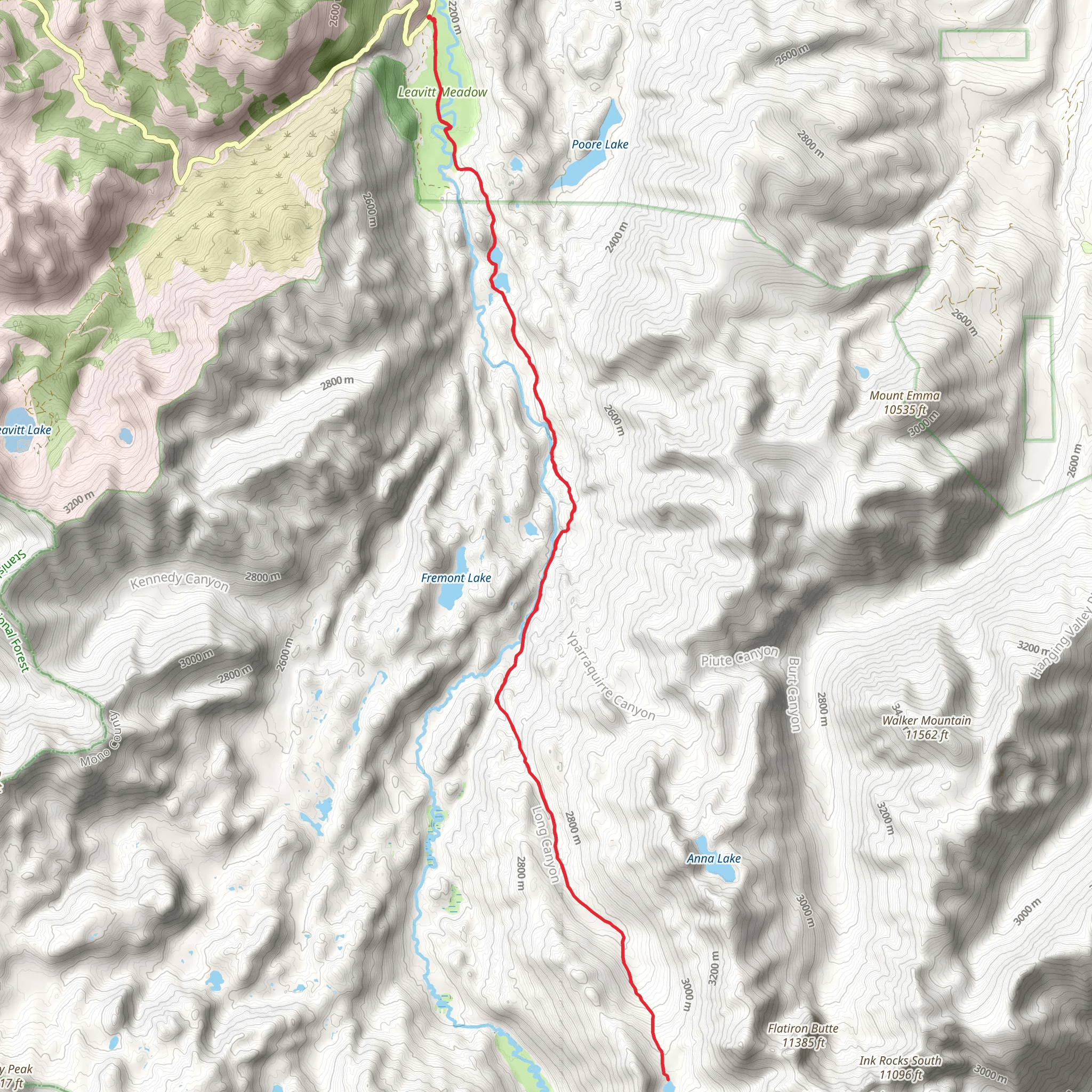 Beartrap Lake Trail mobile static map