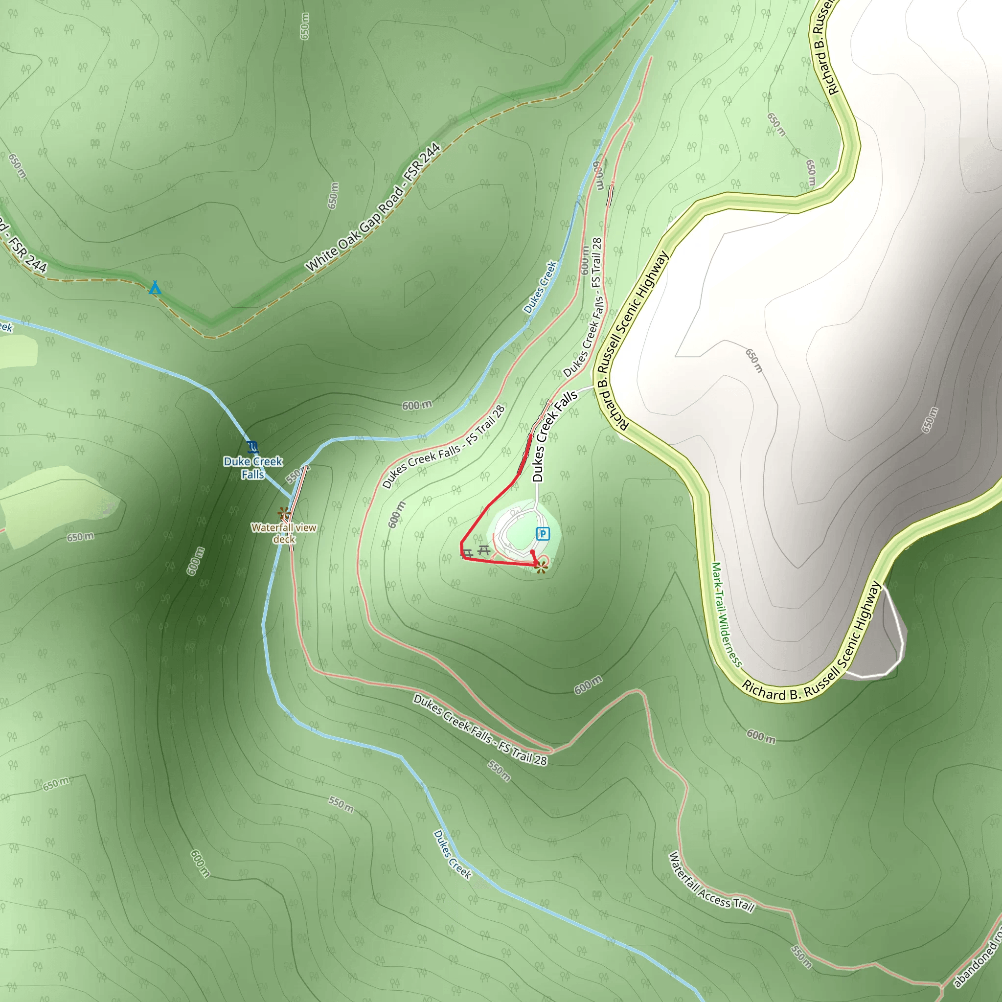 Duke Creek Falls mobile static map