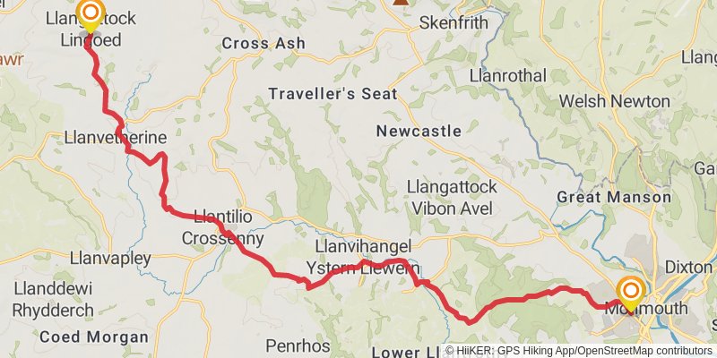 Monmouthshire Way stage 3 Map