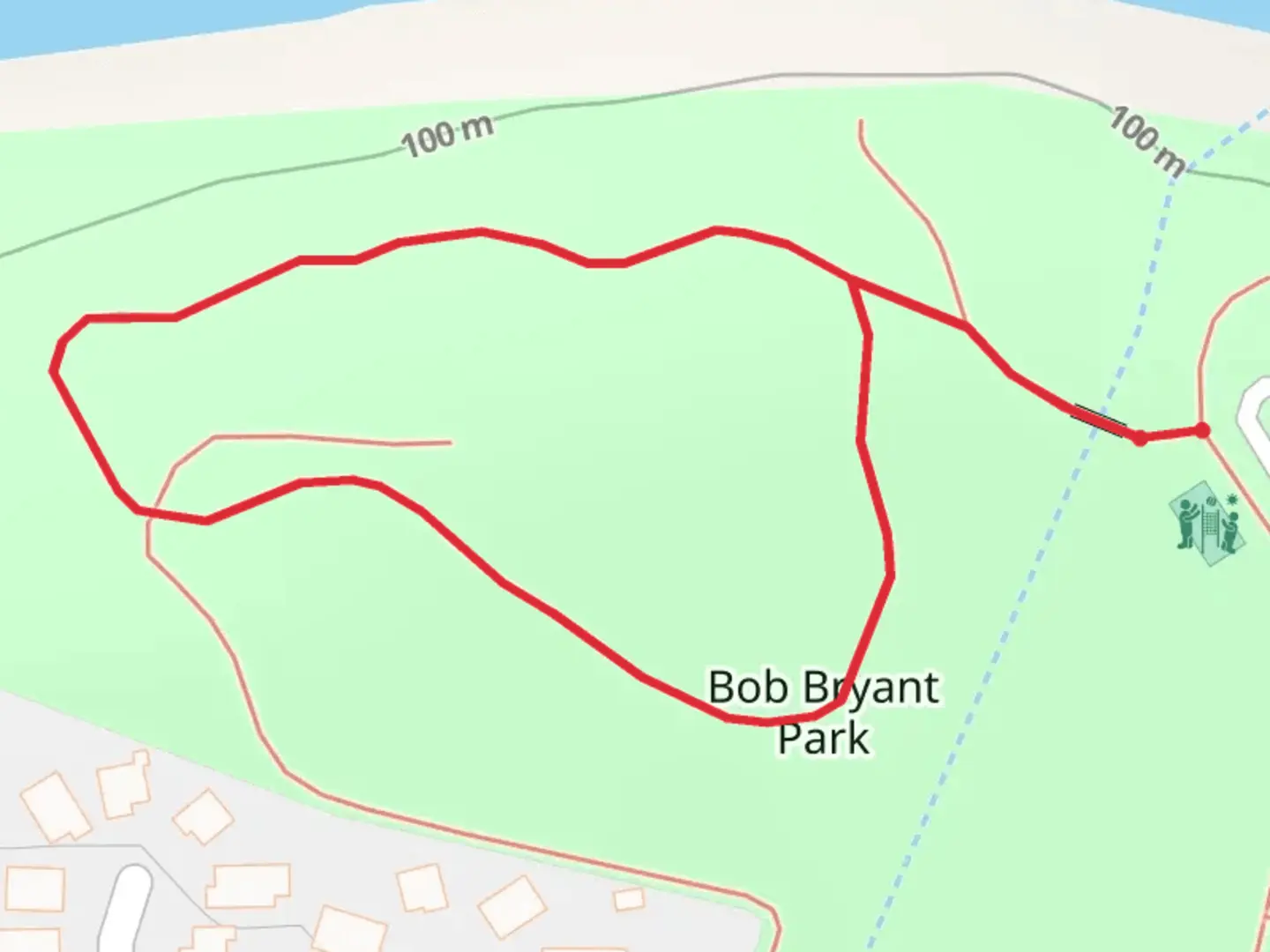 An image depicting the trail Bob Bryant Park Loop and its surrounding area.