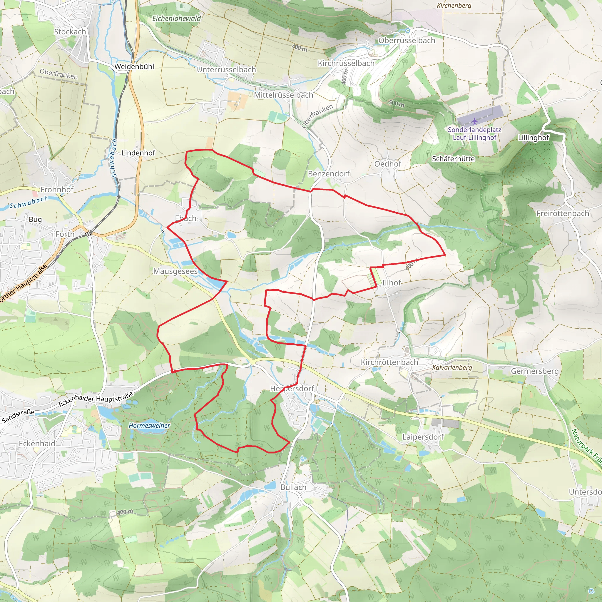 Herpersdorf Ebach and Lillinghof Loop mobile static map
