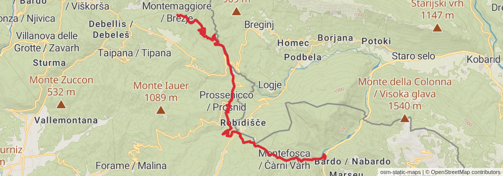 Sentiero Italia - Alps Section stage 13 Map