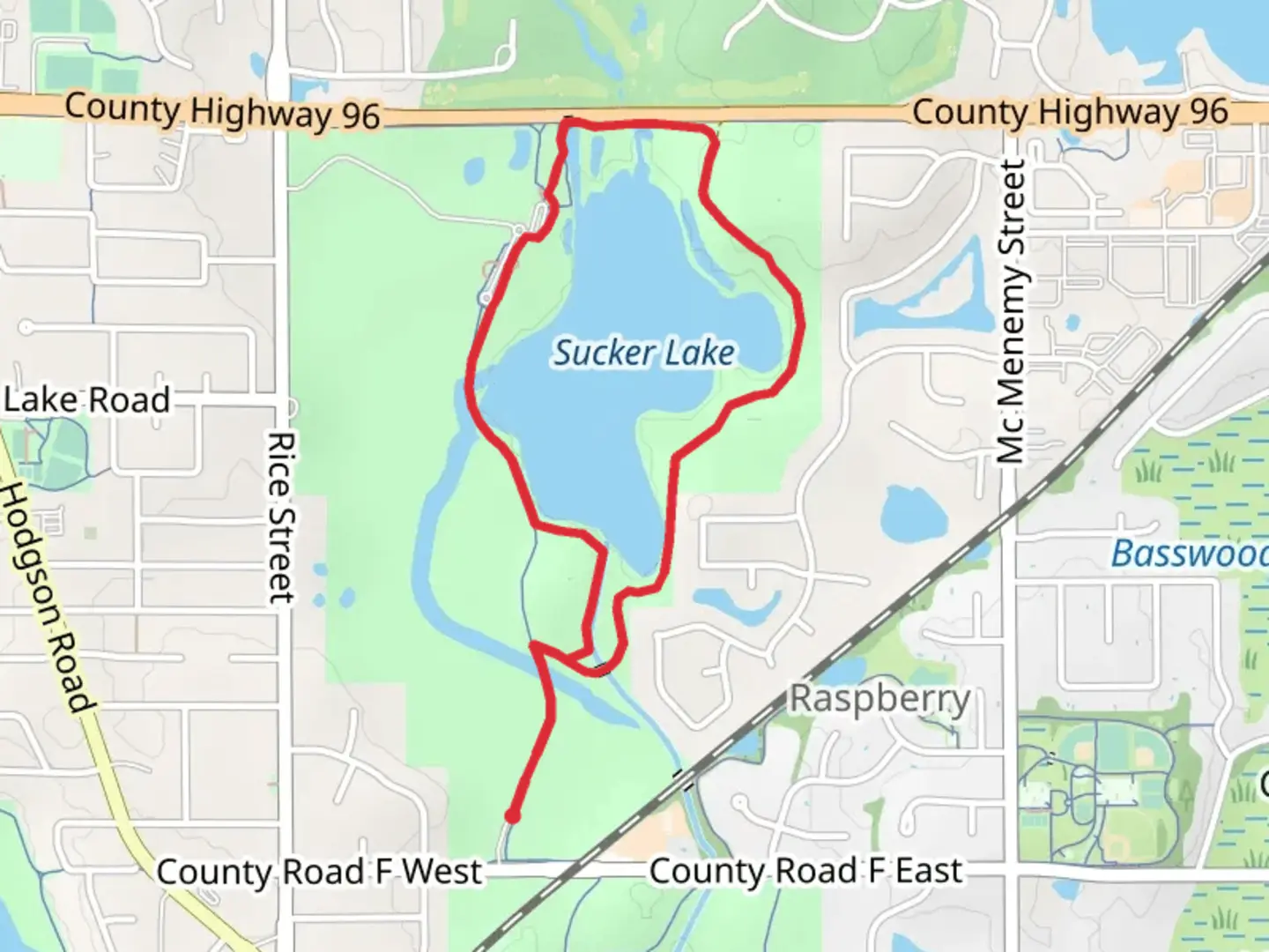 An image depicting the trail Sucker Lake Loop and its surrounding area.