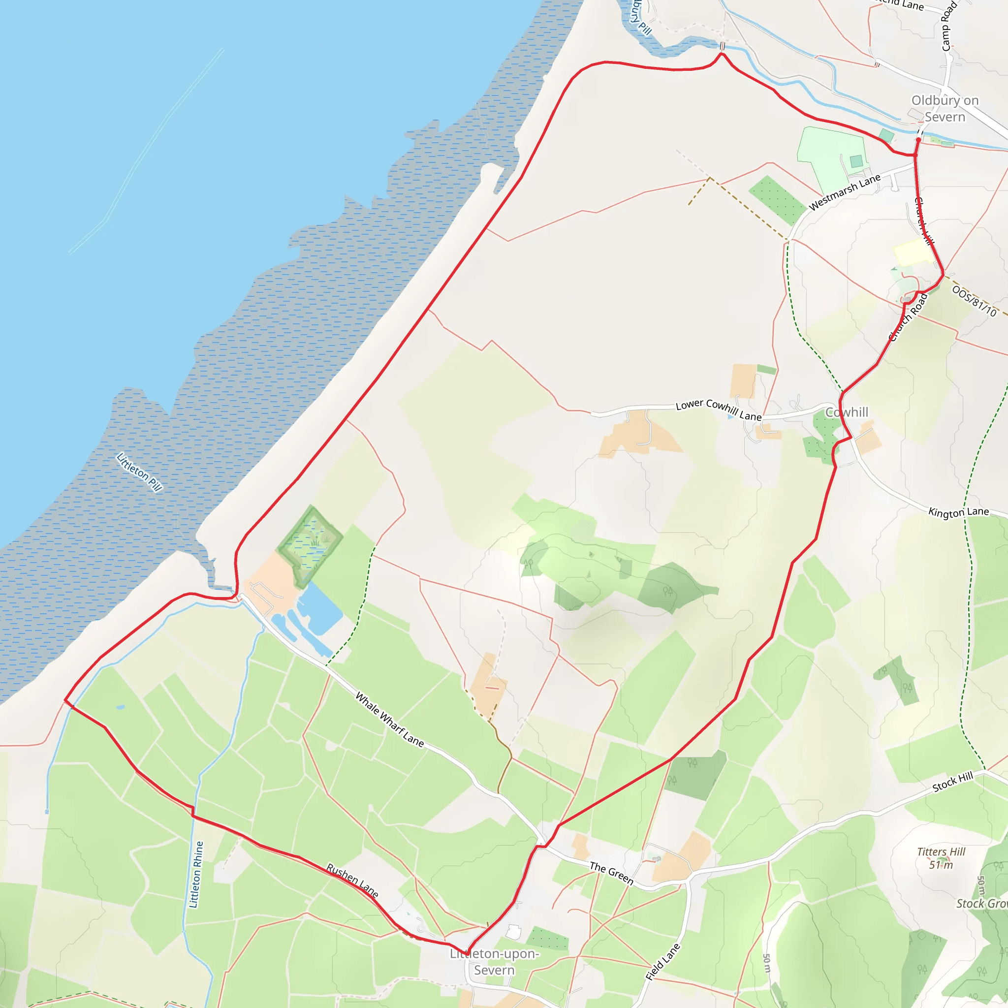 Oldbury-on-Severn and Littleton-upon-Severn mobile static map