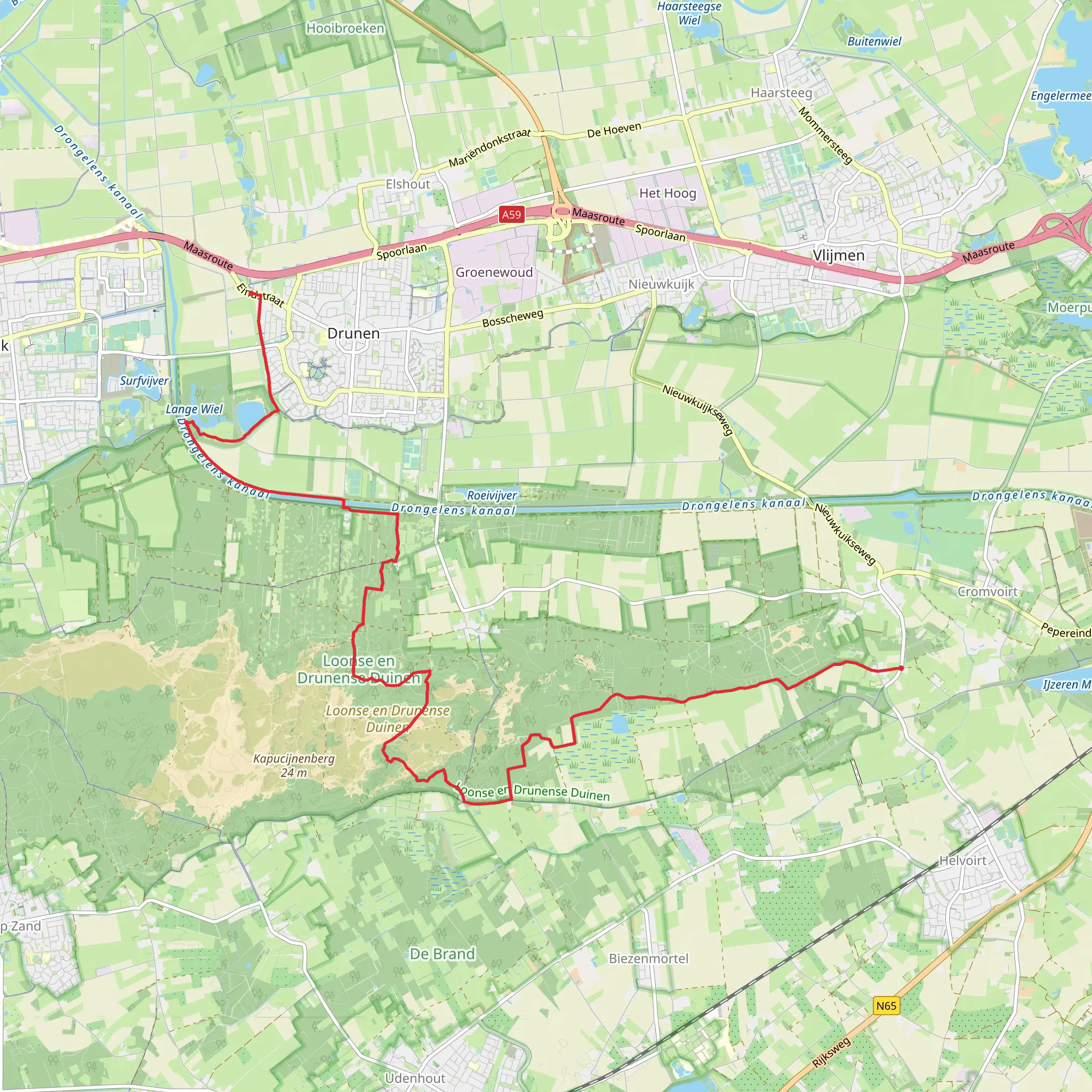 Hooge Heide, Vught and Lange Wiel mobile static map