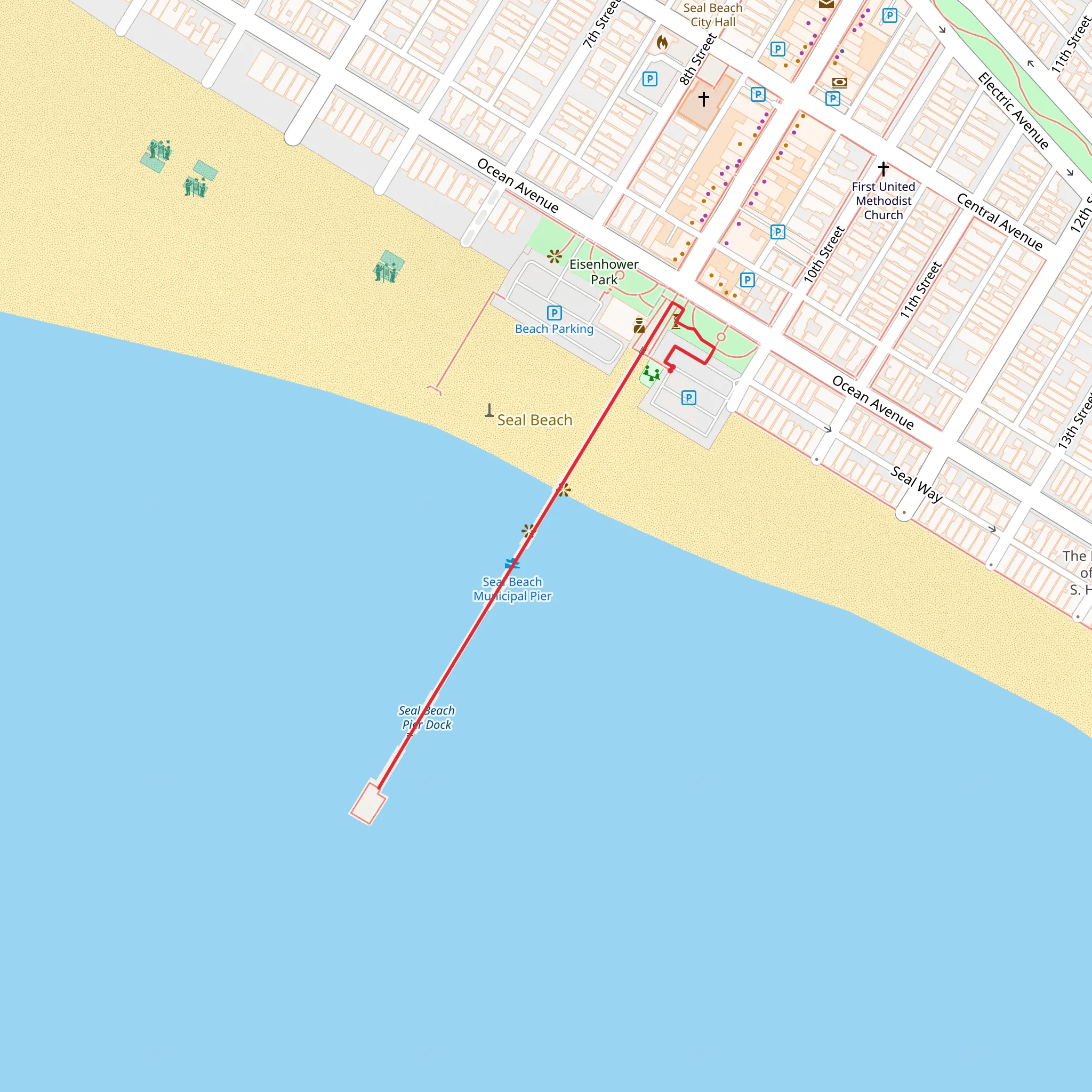 Seal Beach Municipal Pier mobile static map