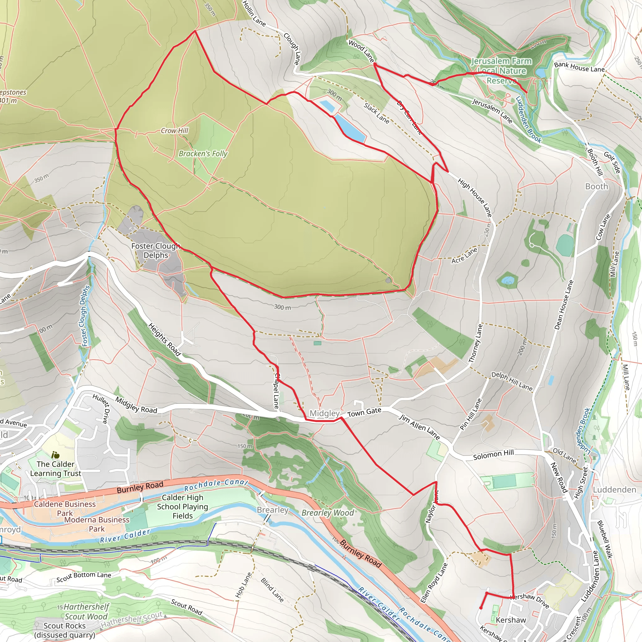 Crow Hill Nook and Jerusalem Farm LNR mobile static map