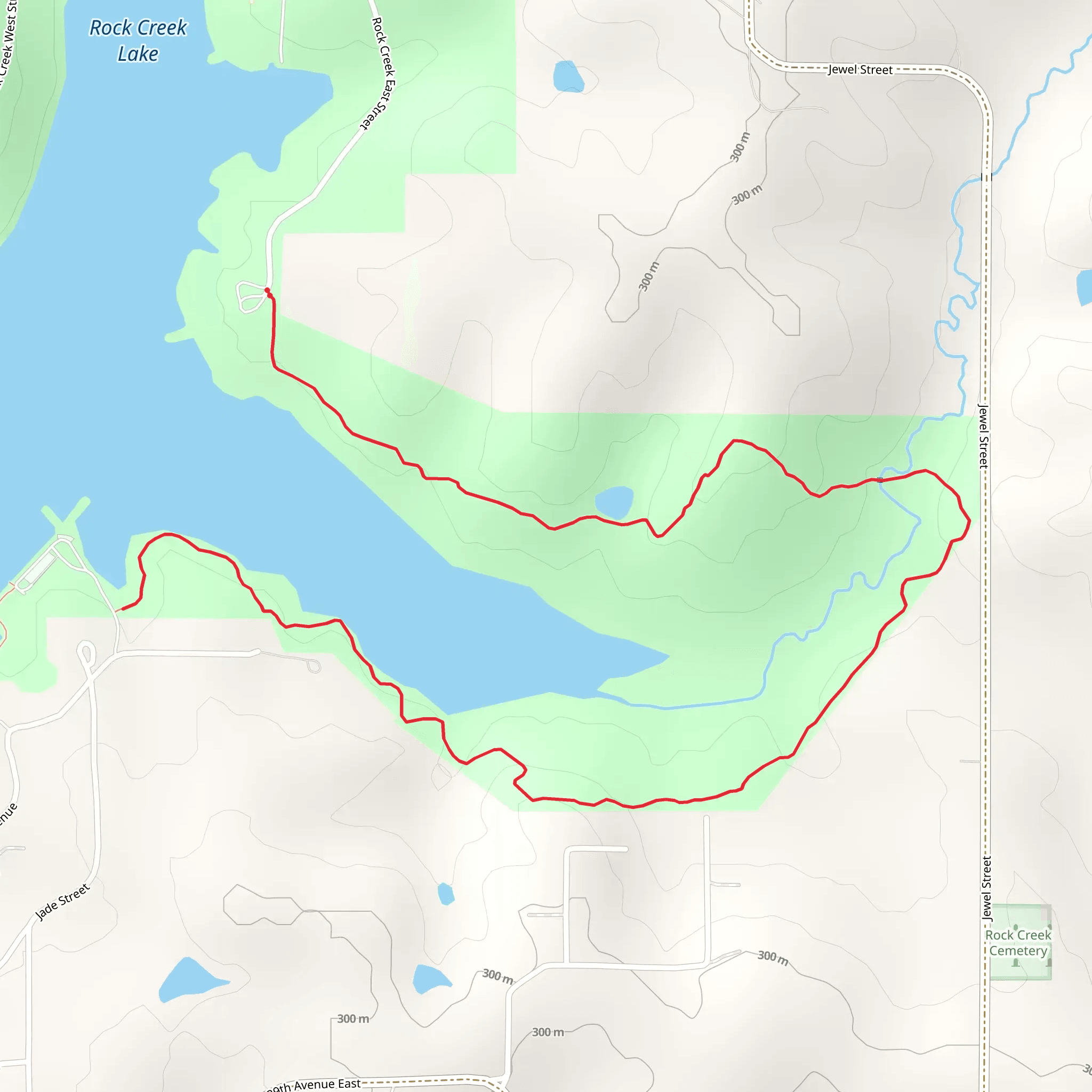 Rock Creek Lake Eastern Shore Walk mobile static map