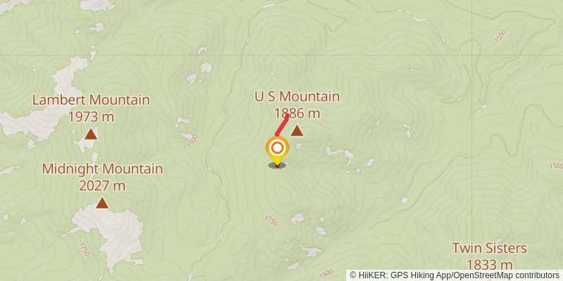 U S Mountain Trail spur 1 Map