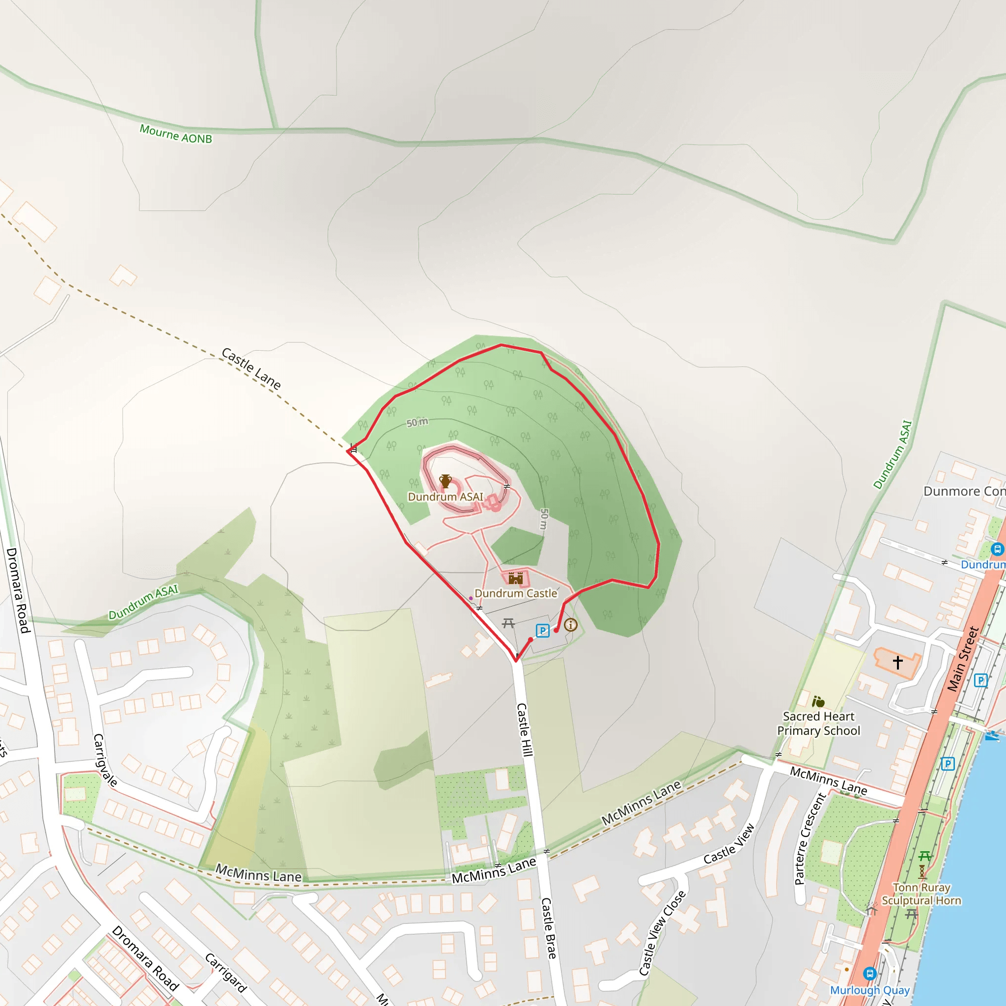 Dundrum Castle Woods Trail mobile static map