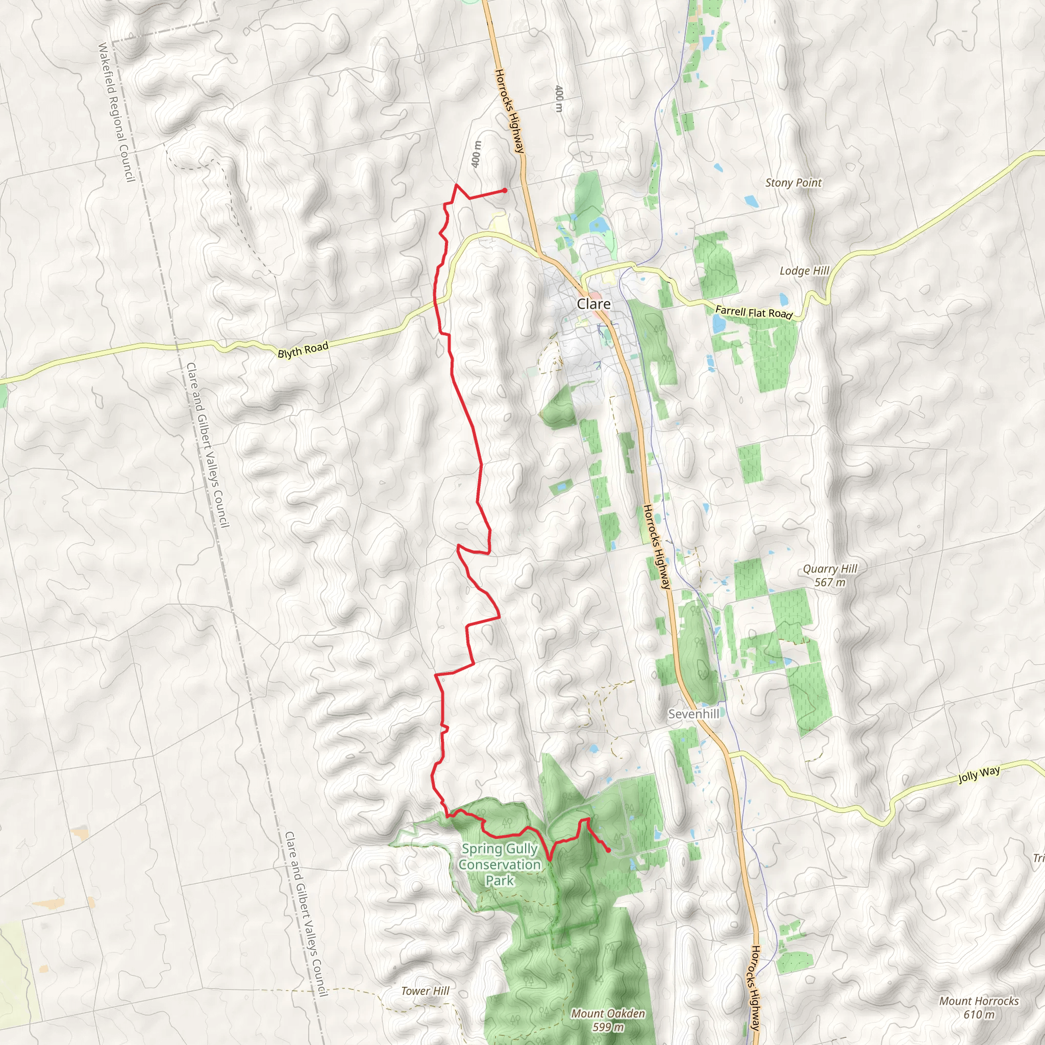 Armagh to Spring Gully Walk mobile static map