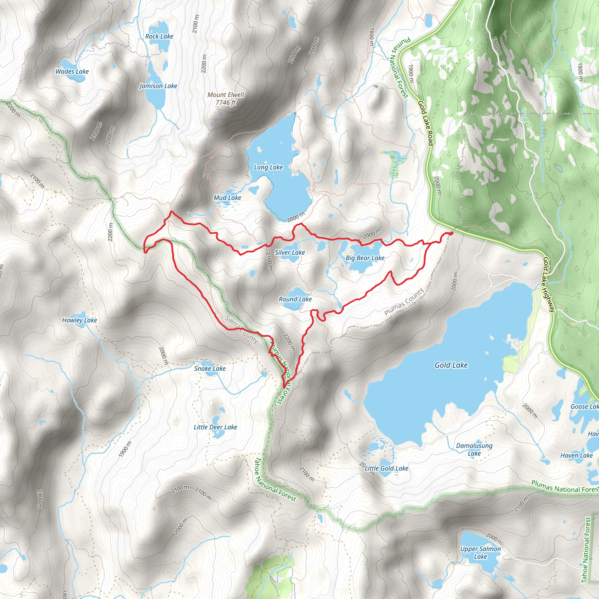 Round Lake Trail and Silver Lake Loop Trail mobile static map