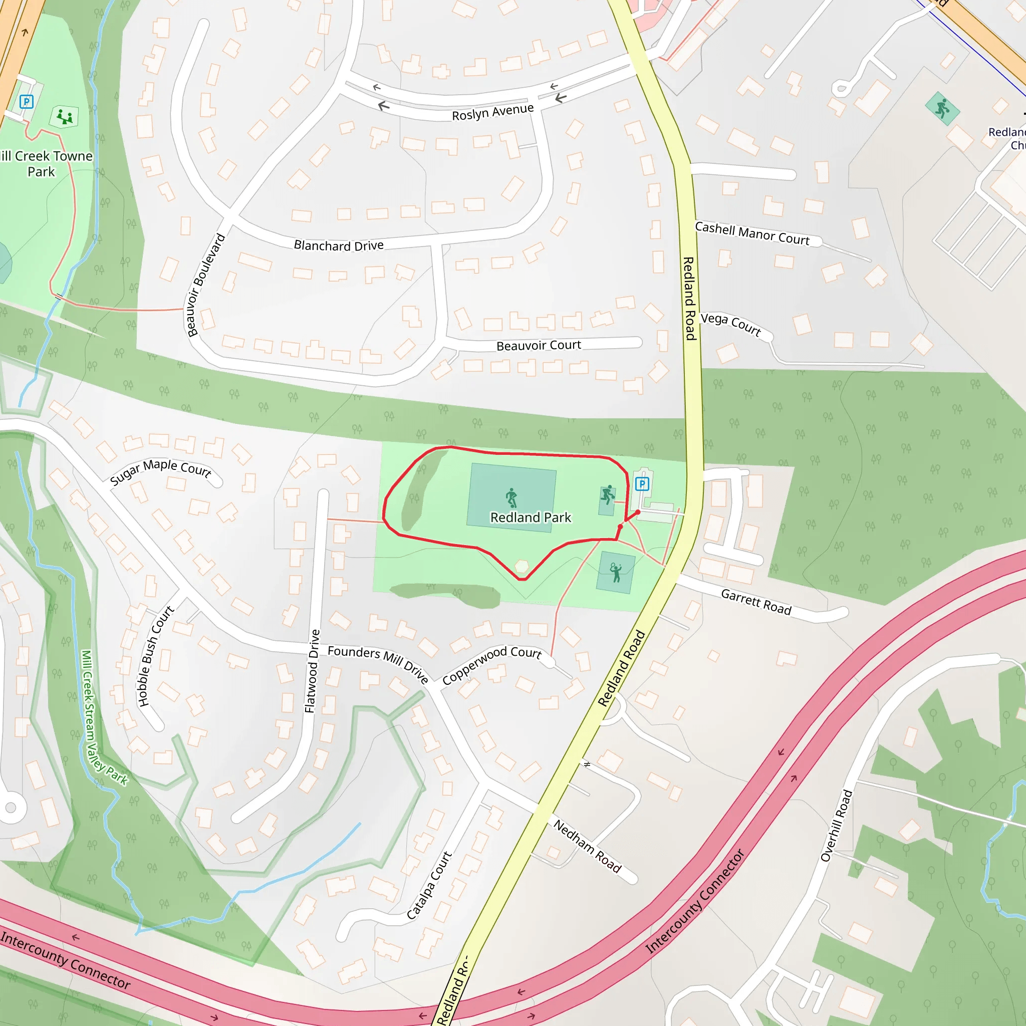 Redland Park Loop mobile static map