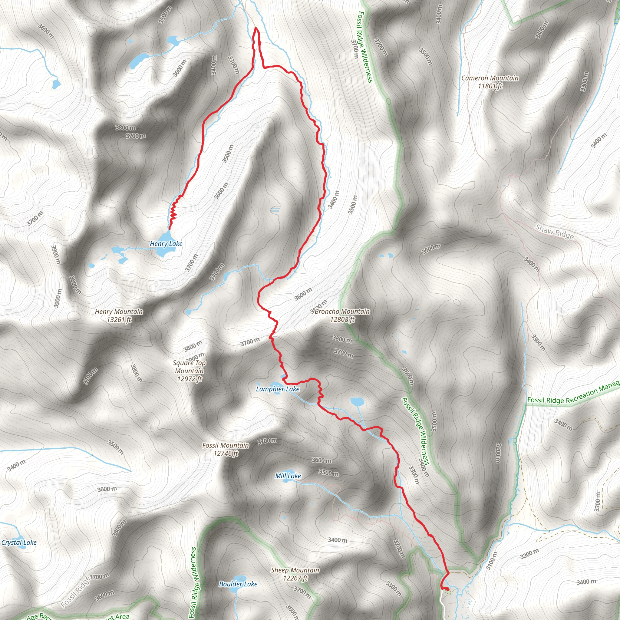Henry Lake and South Lottis Trail mobile static map