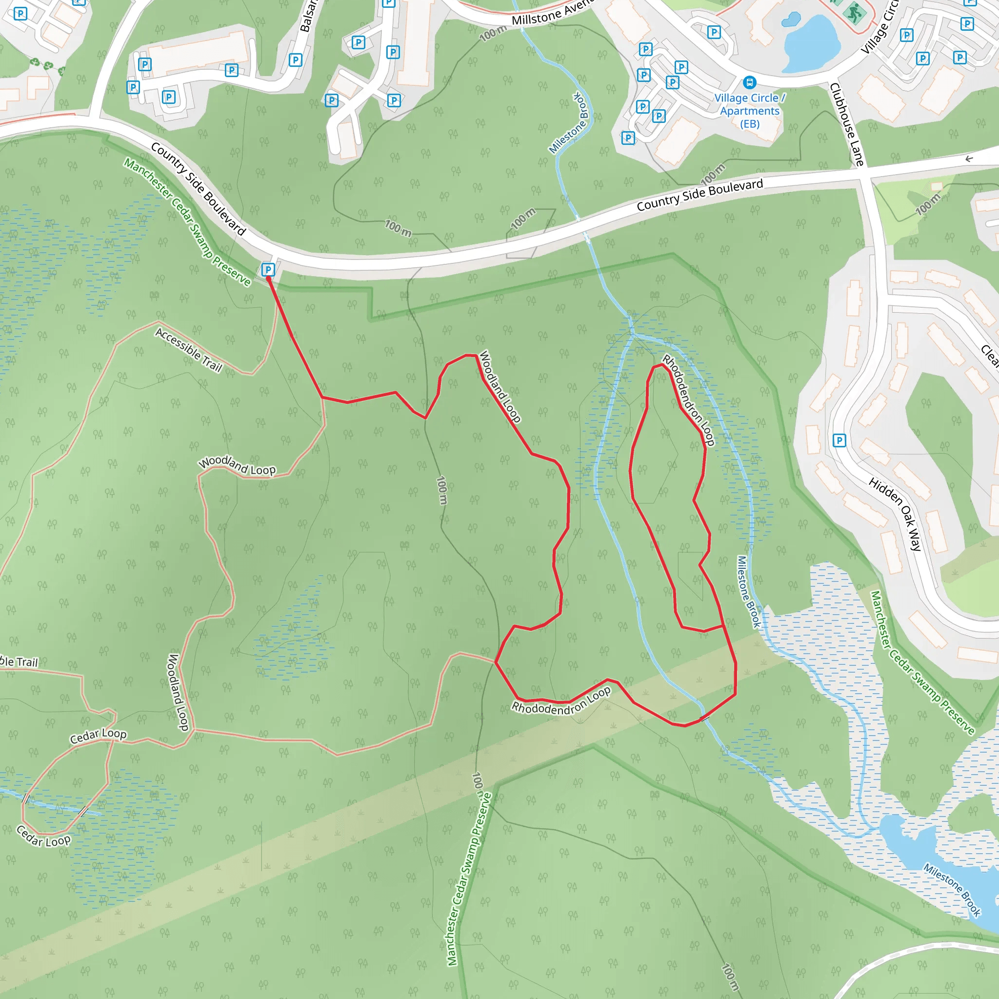 Woodland Loop and Khododendron Loop mobile static map